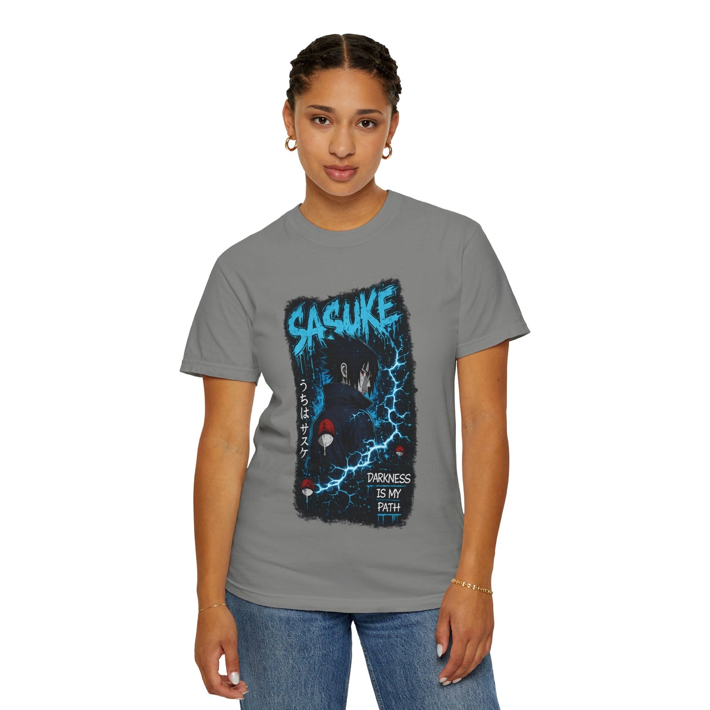 Sasuke Anime T-Shirt — "Darkness Is My Path" Graphic Tee