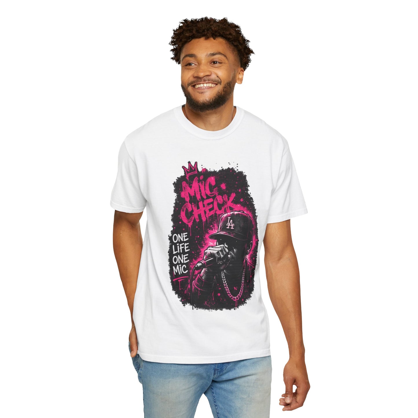 Mic Check T-Shirt — One Life One Mic Hip-Hop Graphic Tee