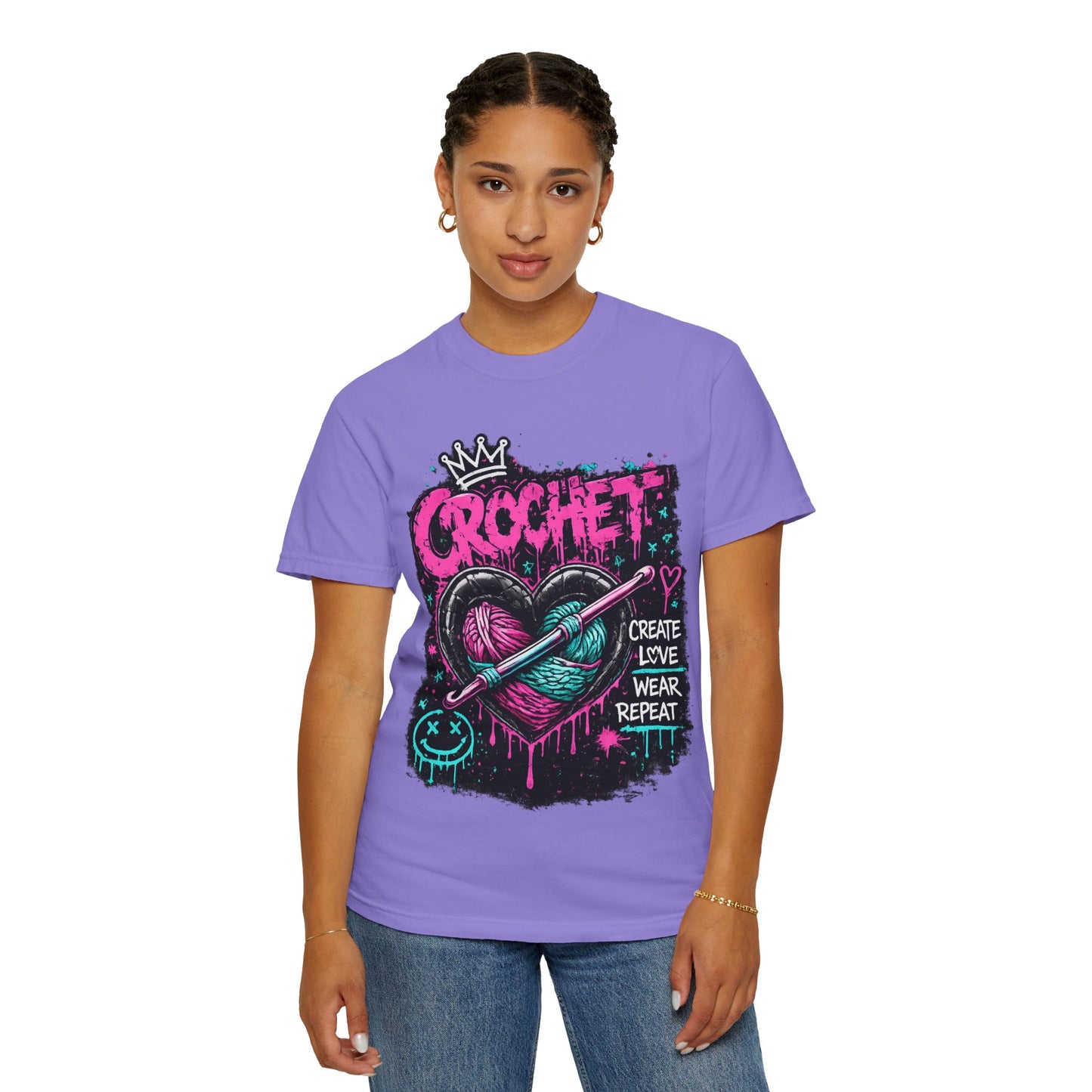 Crochet Heart Graphic T-Shirt — Create Love Wear Repeat