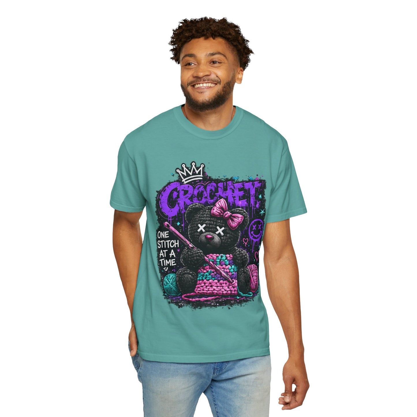 Crochet Voodoo Bear T-Shirt — "One Stitch at a Time" Crochet Graphic Tee