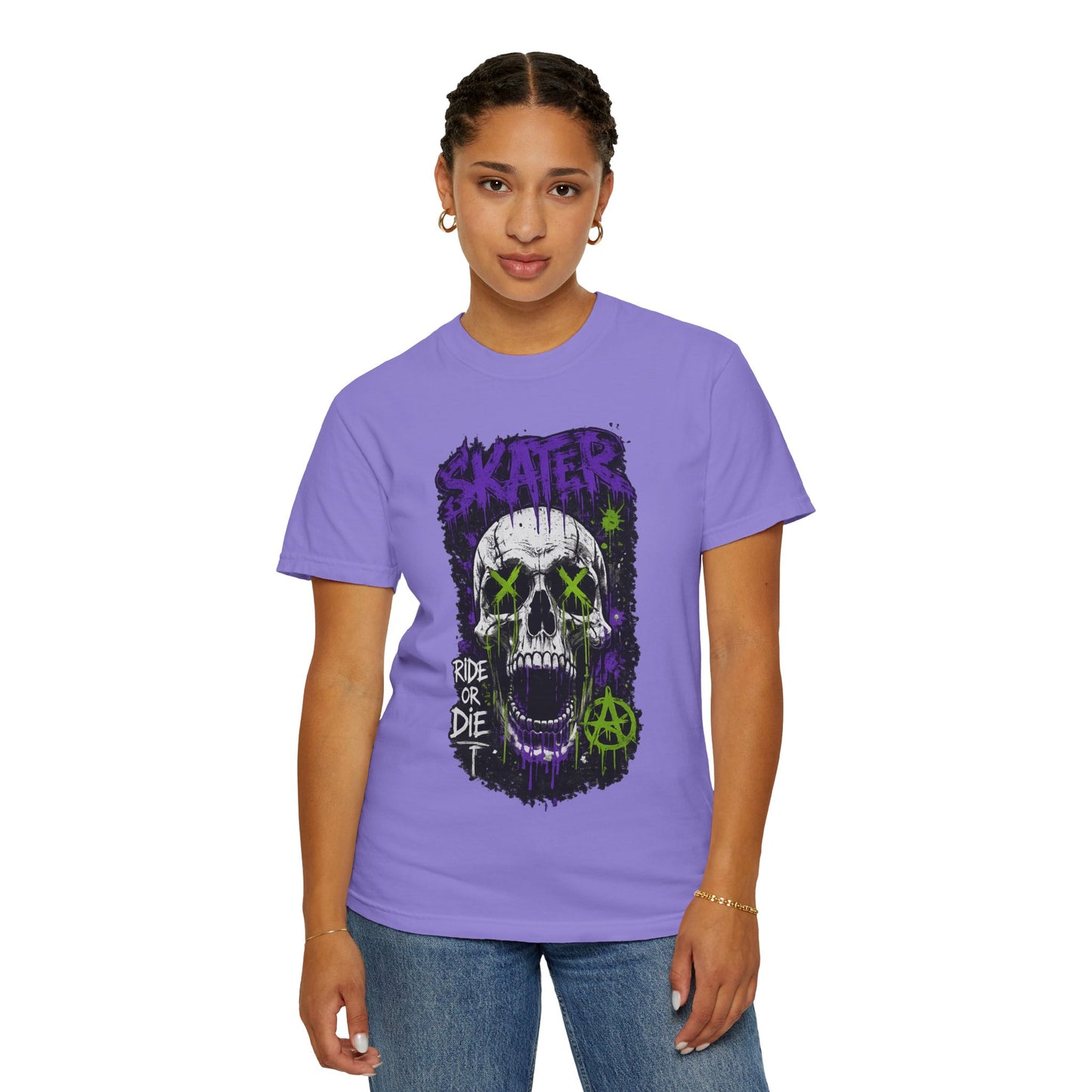 Skater Skull T-Shirt — "Ride or Die" Graphic Tee