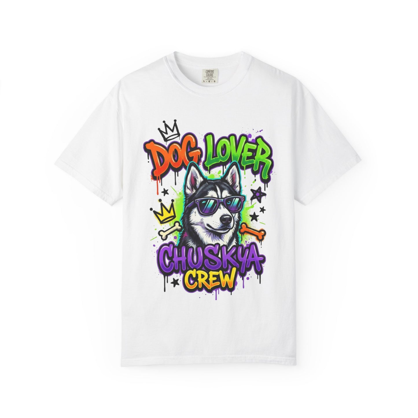 Dog Lover Husky Crew T-Shirt — Graphic Cool Husky Tee for Pet Owners