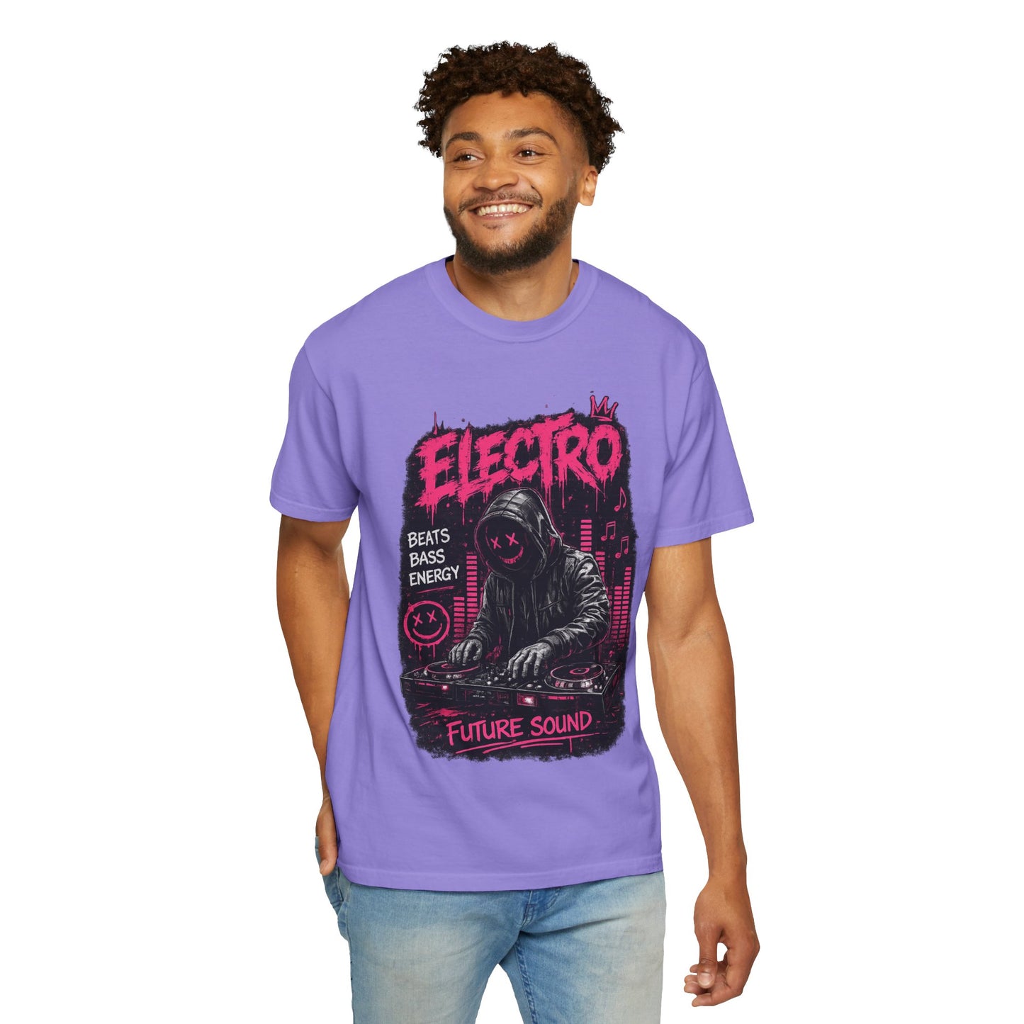 Electro DJ Graphic T-Shirt — "Future Sound" Music Neon Rave Tee