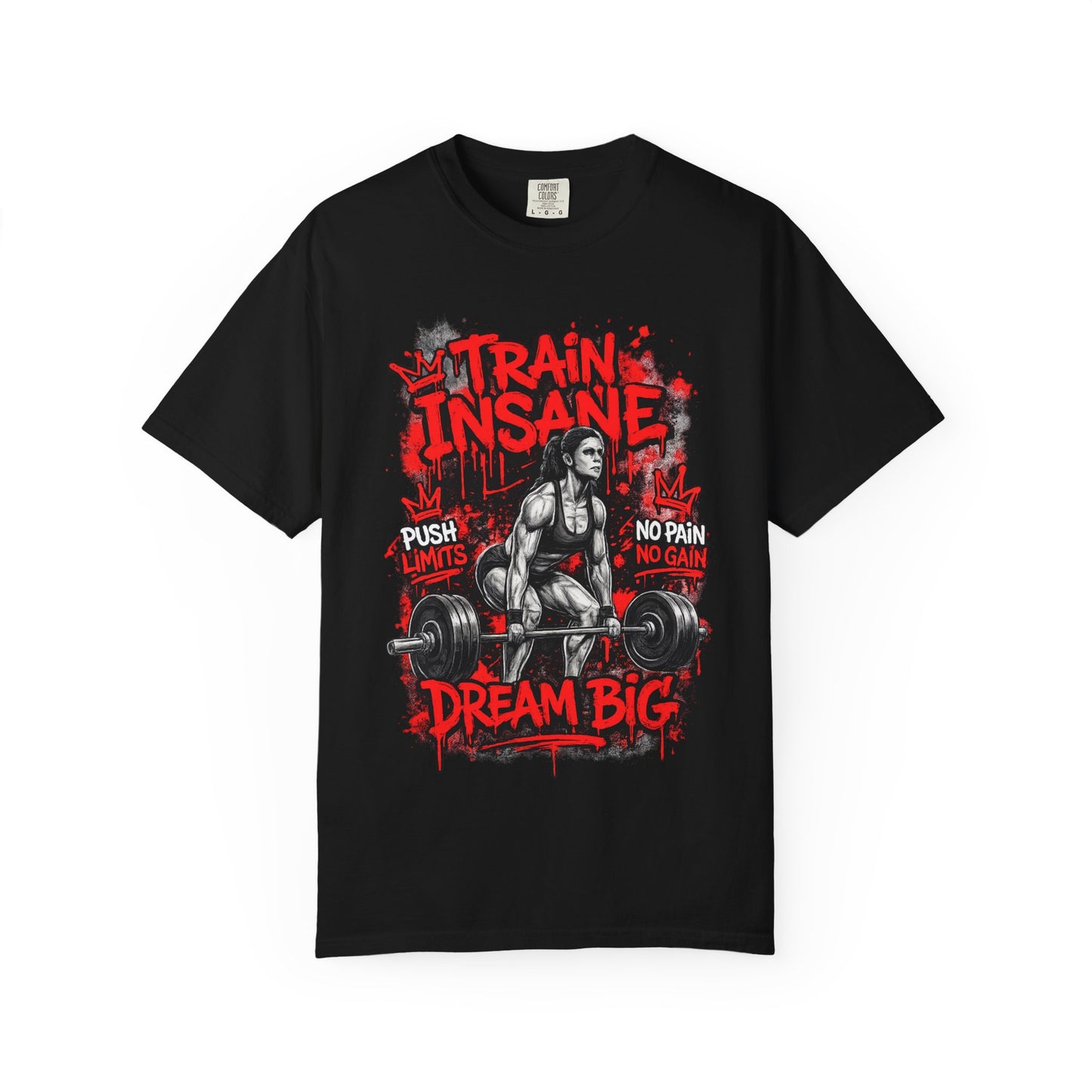 Train Insane Dream Big Gym T-Shirt — Motivational Weightlifting Tee