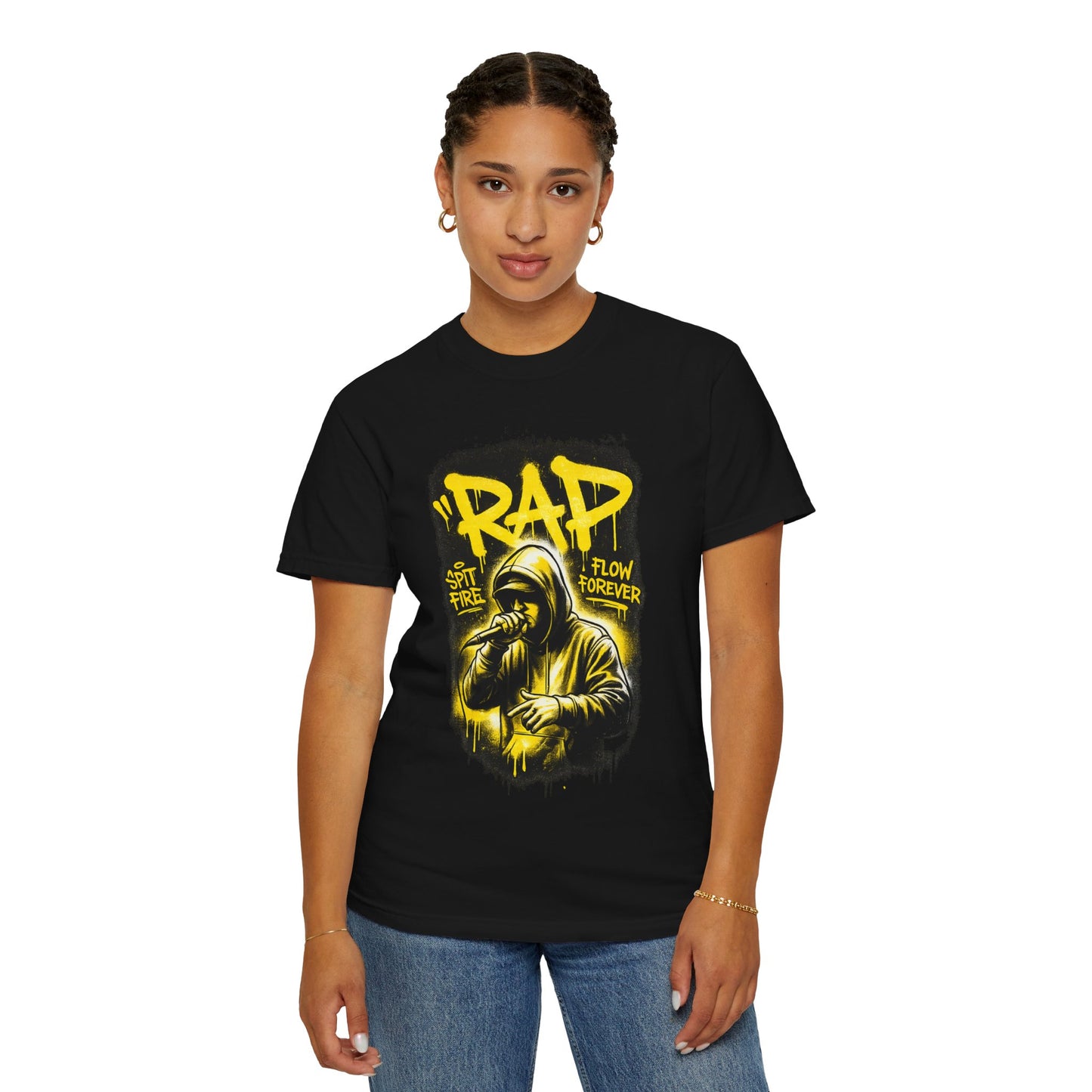 Rap Microphone Graphic T-Shirt — Spit Fire Flow Forever Hip Hop Tee