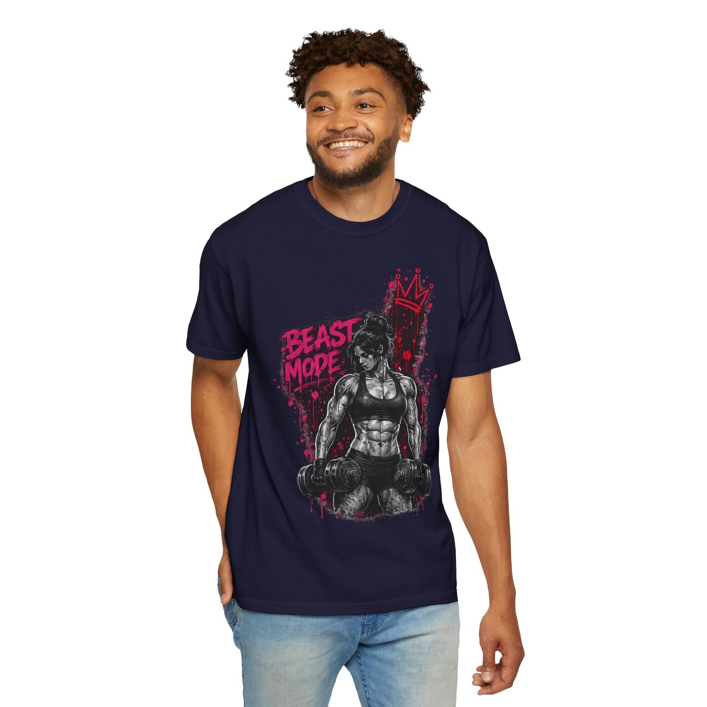 Beast Mode Crown T‑Shirt — Women's Fitness Graphic Tee