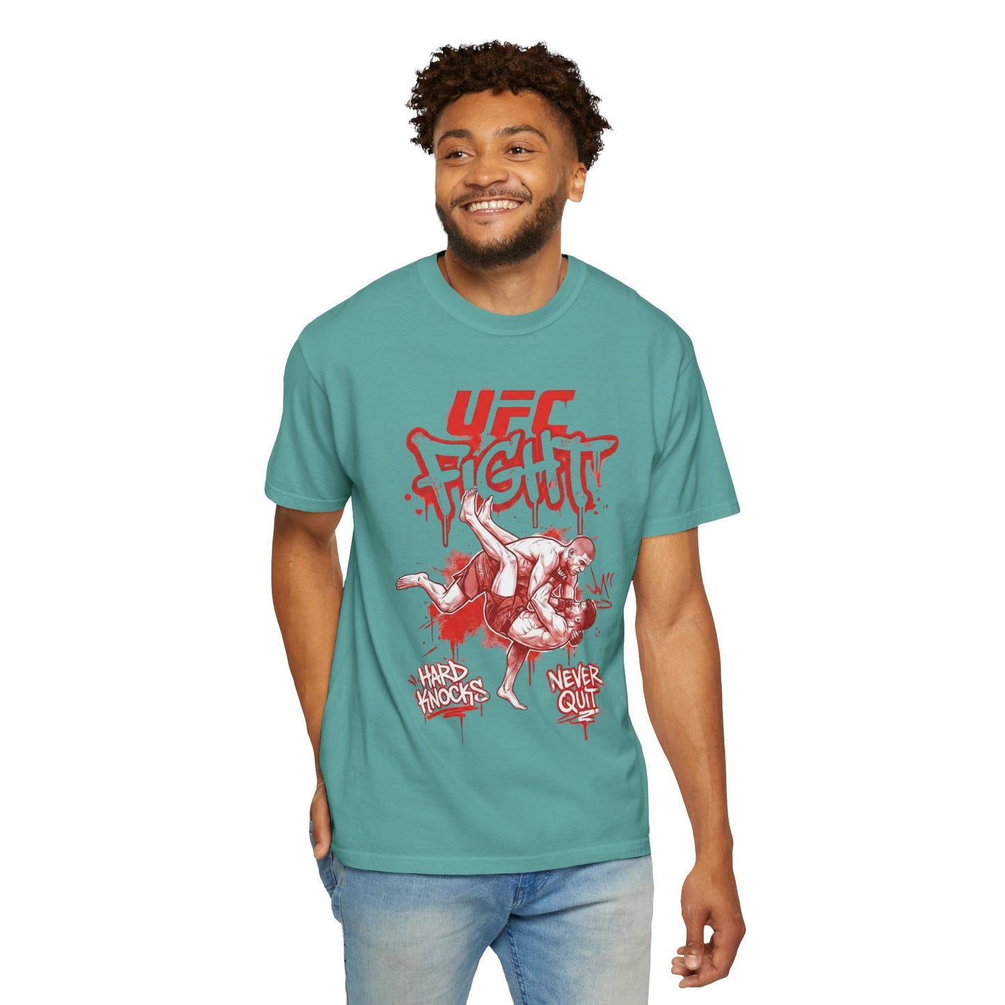 UFC Fight T-Shirt — 'Never Quit' MMA Graphic Tee