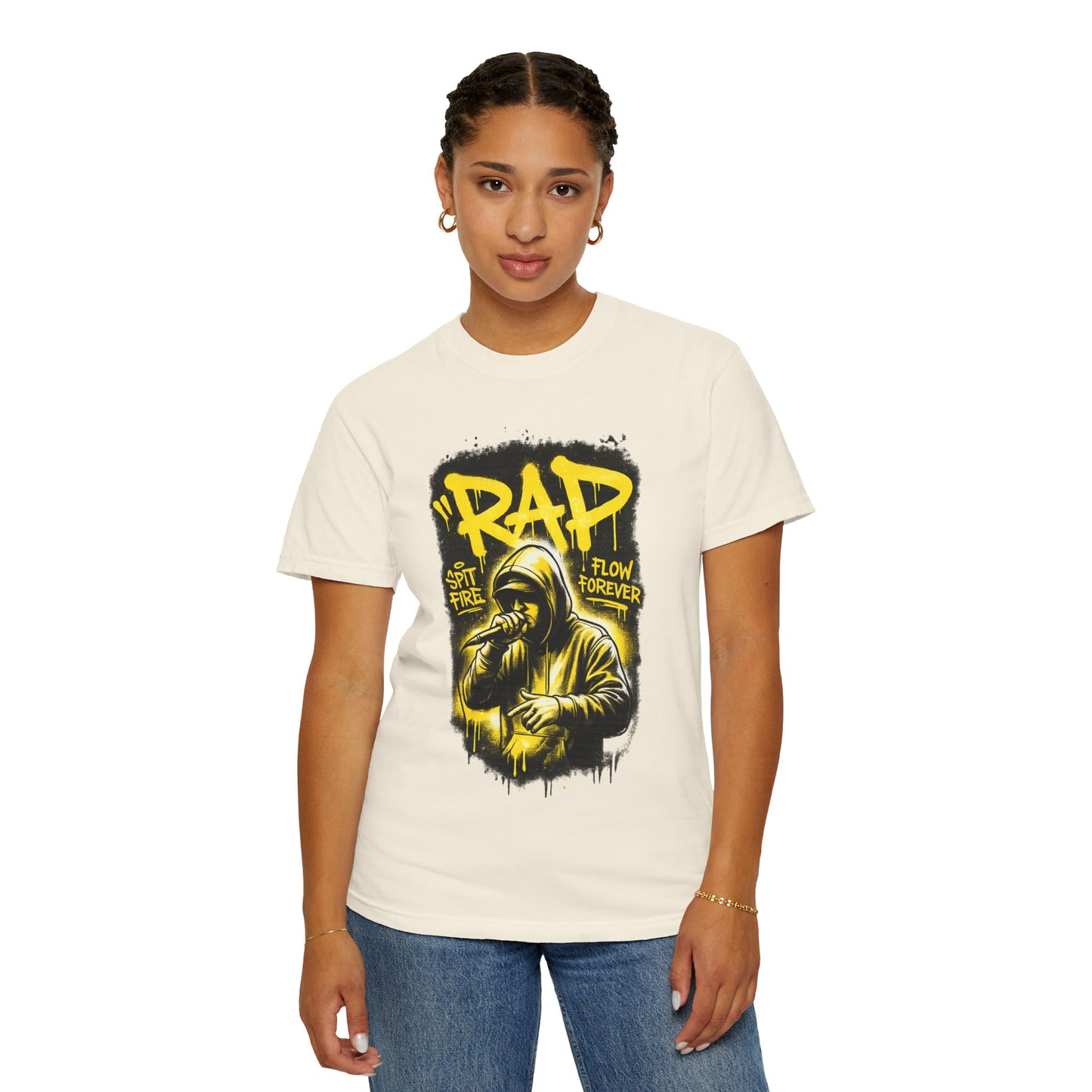 Rap Microphone Graphic T-Shirt — Spit Fire Flow Forever Hip Hop Tee