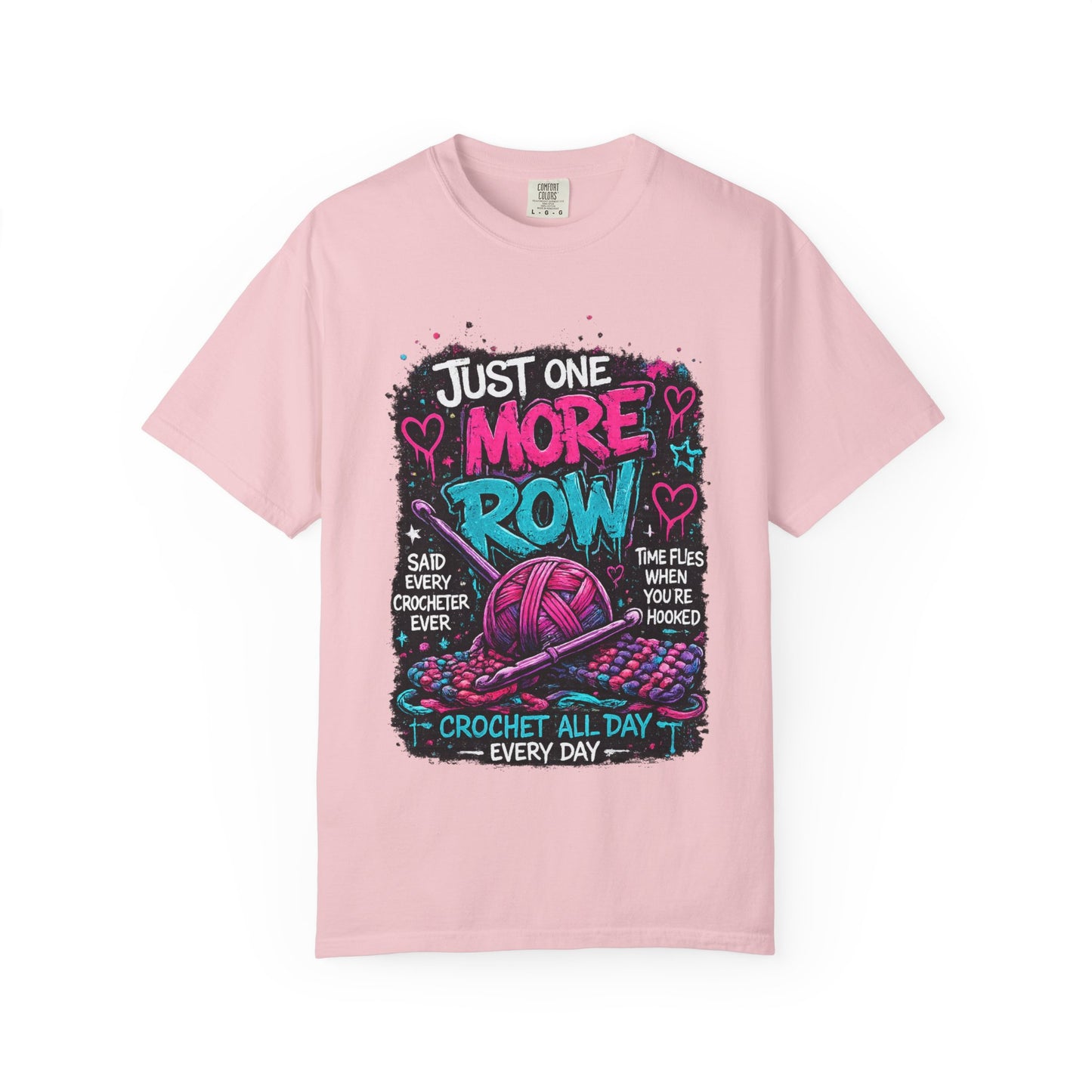 Crochet T‑Shirt — "Just One More Row" Yarn Lover Tee