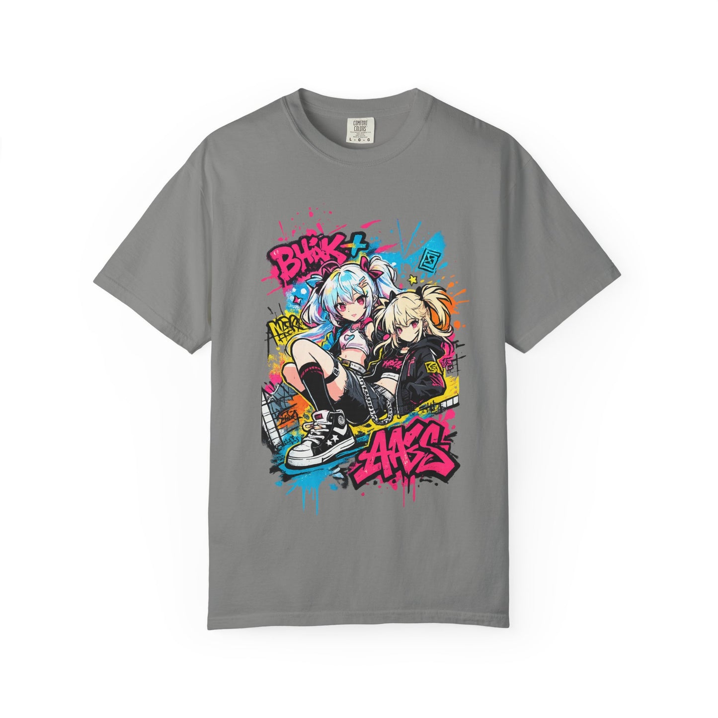 Anime Streetwear T-Shirt — 'Bucks & Sakes' Graffiti Girls Graphic Tee