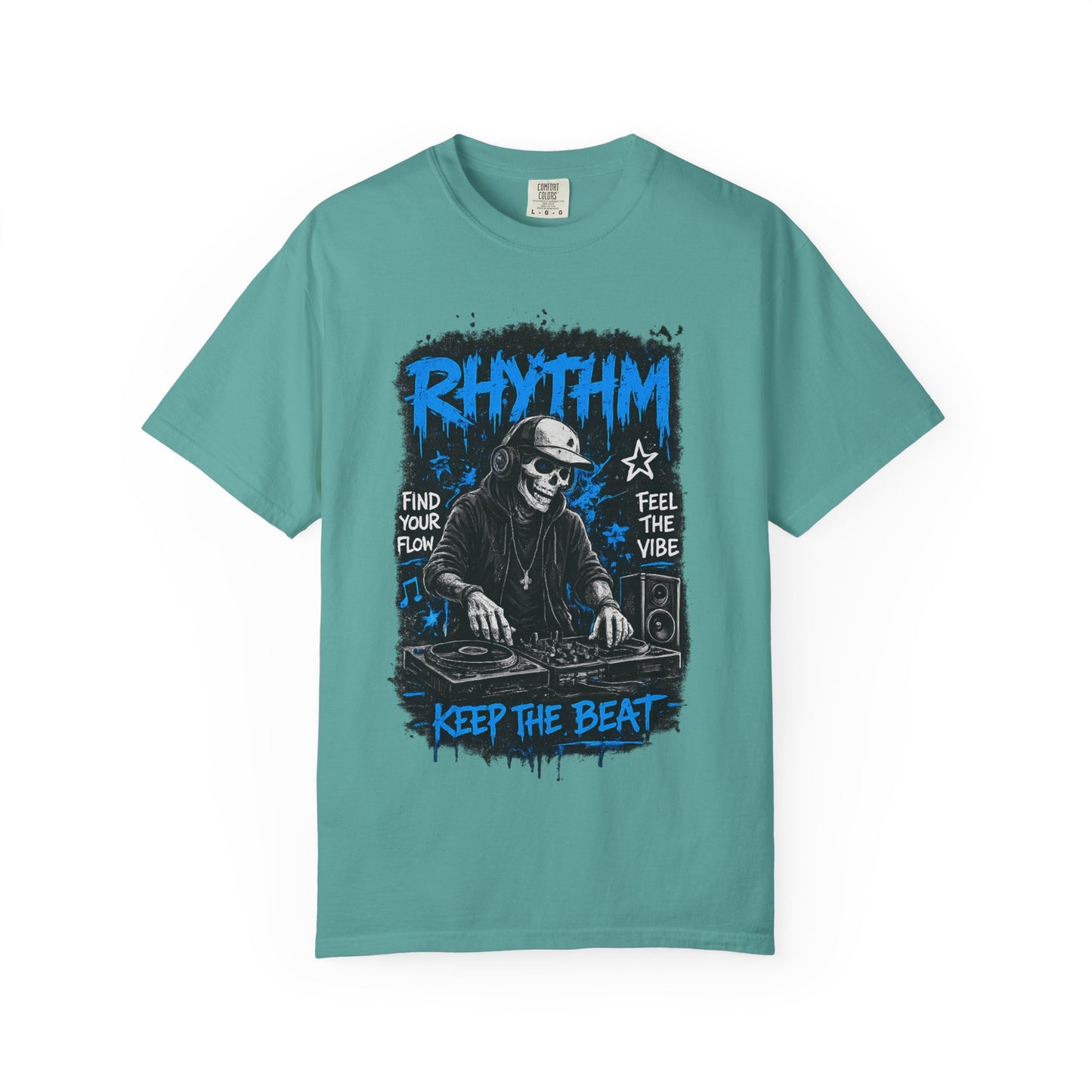 Rhythm DJ Skull Keep The Beat T-Shirt | Music Graphic Tee