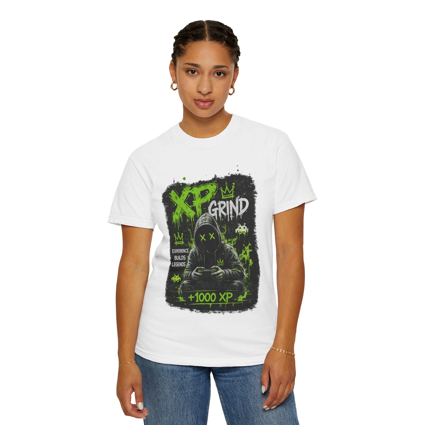 XP Grind Gamer T-Shirt — +1000 XP Hoodie-Style Graphic Tee for Gamers