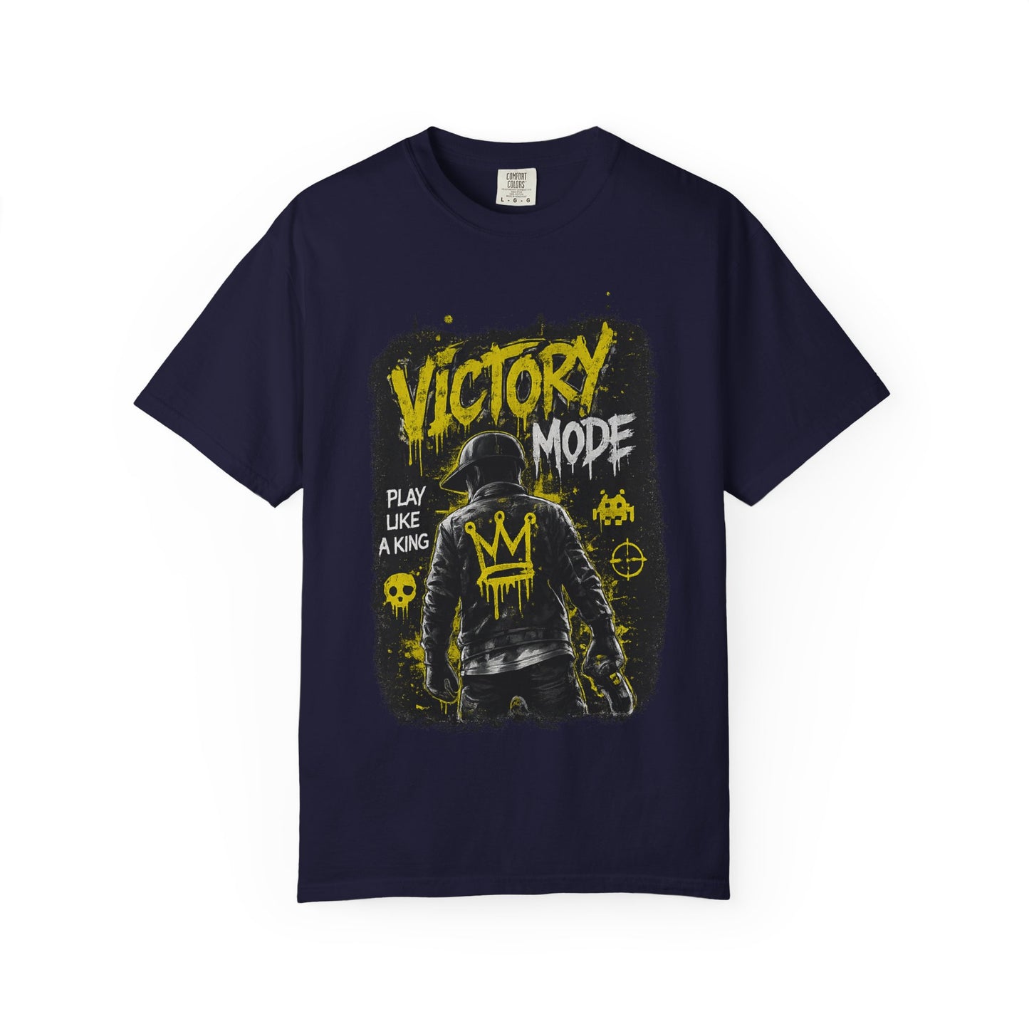 Victory Mode T-Shirt — 'Play Like a King' Graphic Tee for Gamers