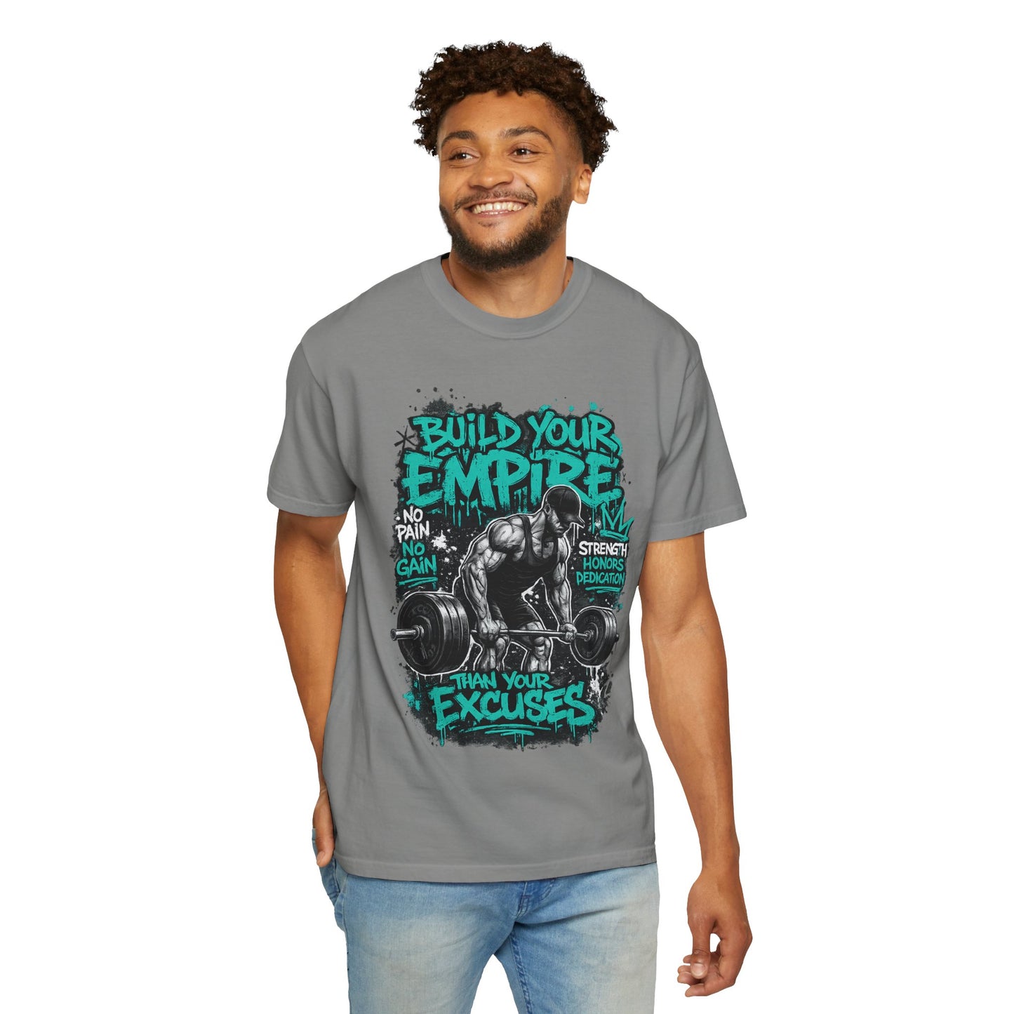Build Your Empire Deadlift Graphic T-Shirt | Motivational Gym Workout Shirt