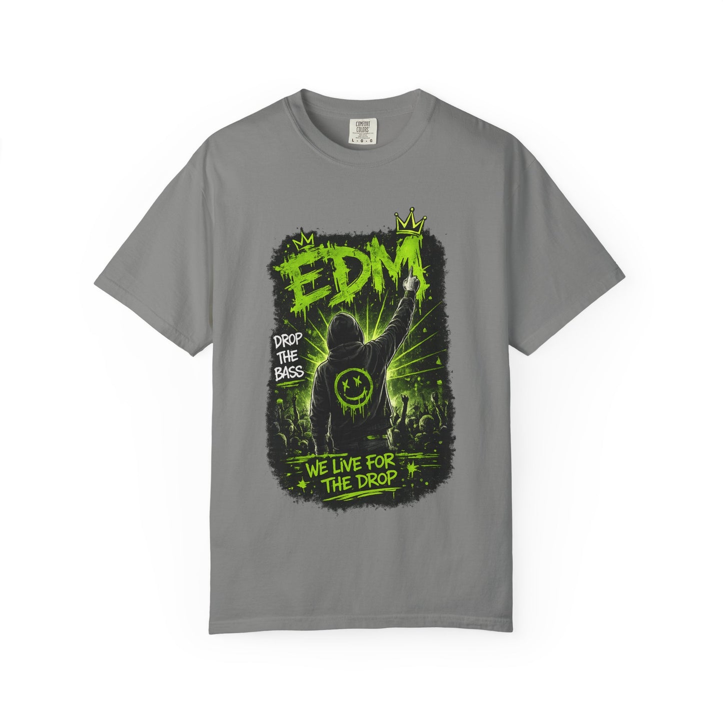 EDM Drop The Bass T-Shirt — 'We Live For The Drop' Neon Rave Tee