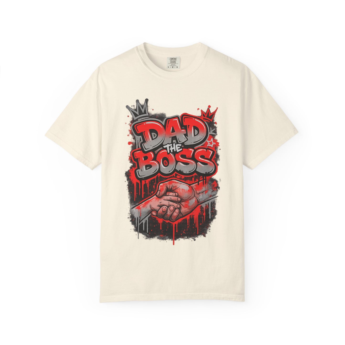 Dad The Boss shirt | Graffiti fist design, red black street art