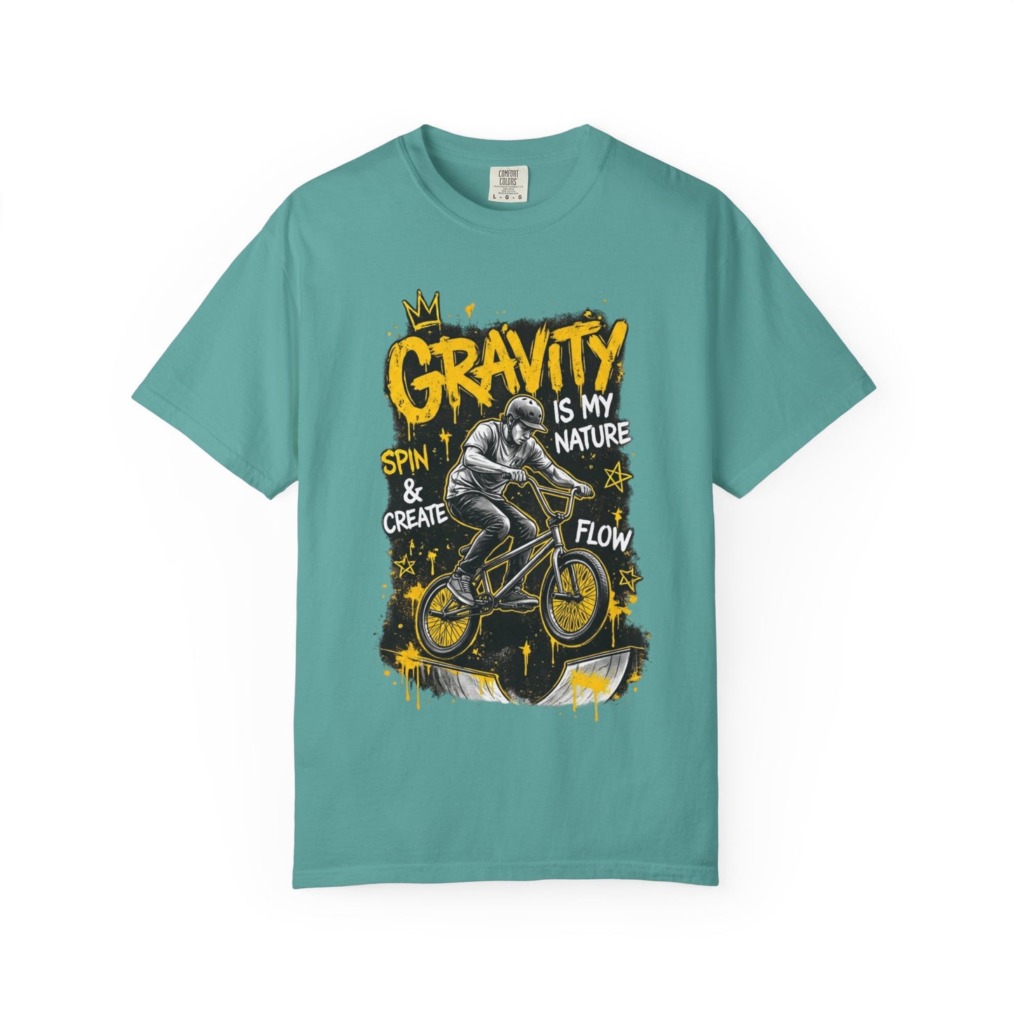 Gravity Is My Nature BMX T-Shirt — Spin, Create & Flow Graphic Tee