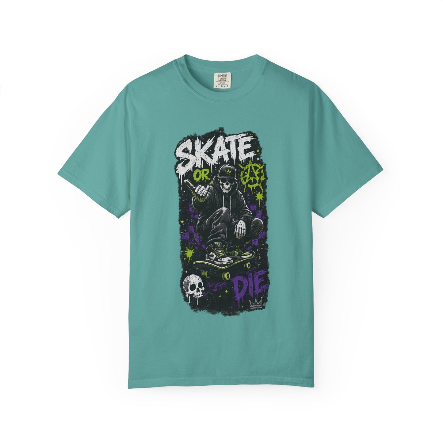 Skate or Die Graphic T‑Shirt — Grim Reaper Skateboard Tee