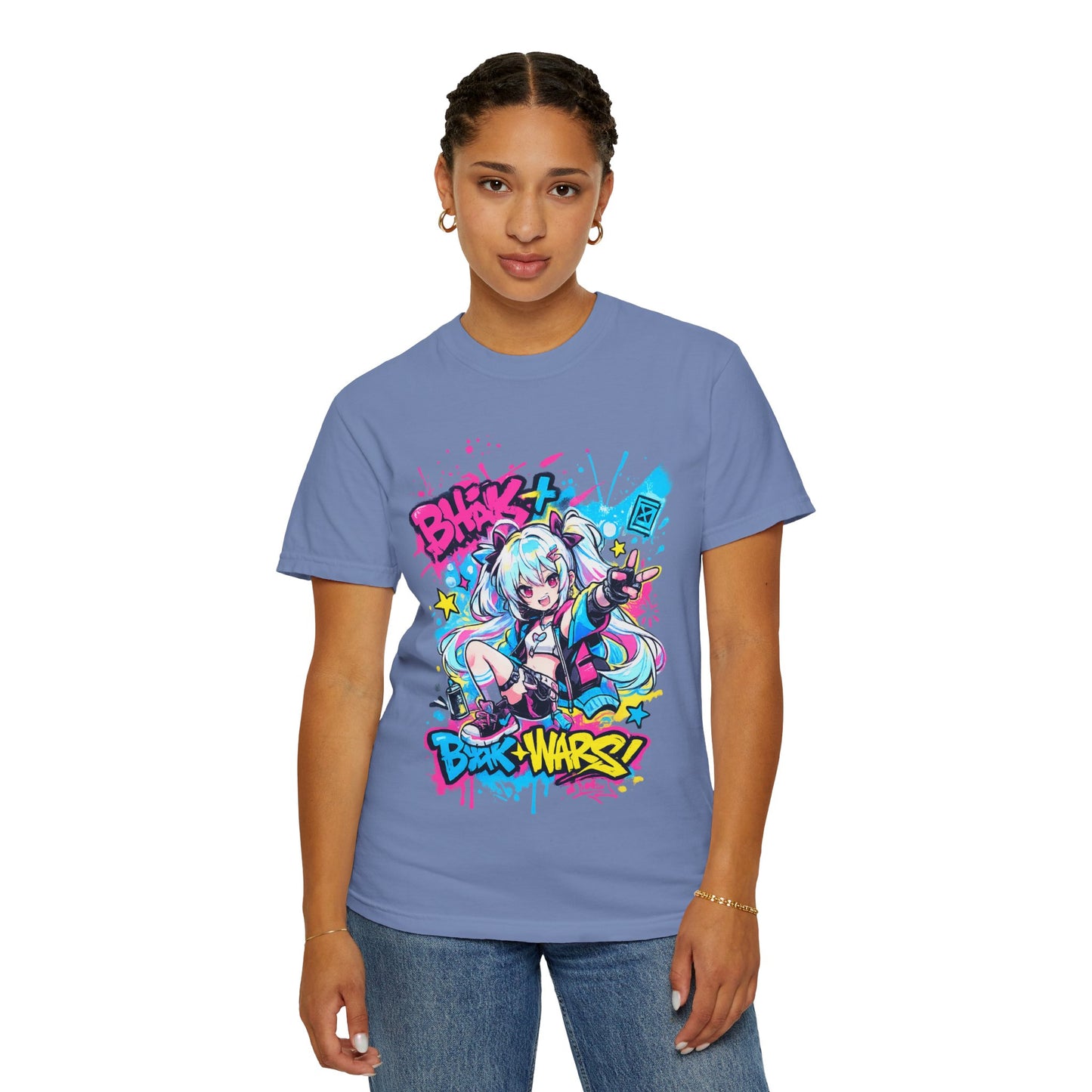Anime Gamer Girl Graphic T-Shirt — "Blox Wars" Streetwear Tee