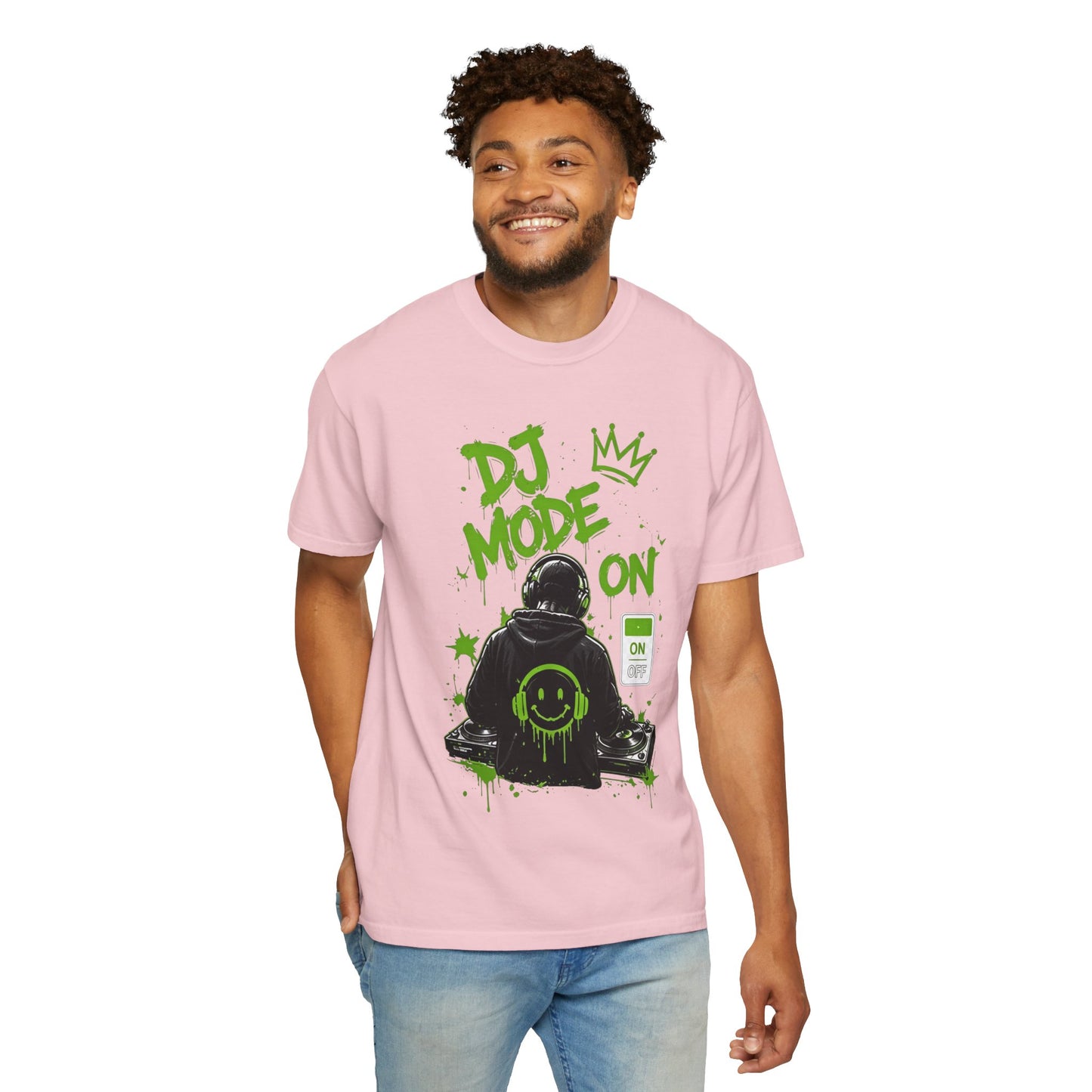 DJ Mode On T-Shirt — Neon Green DJ Graphic Tee