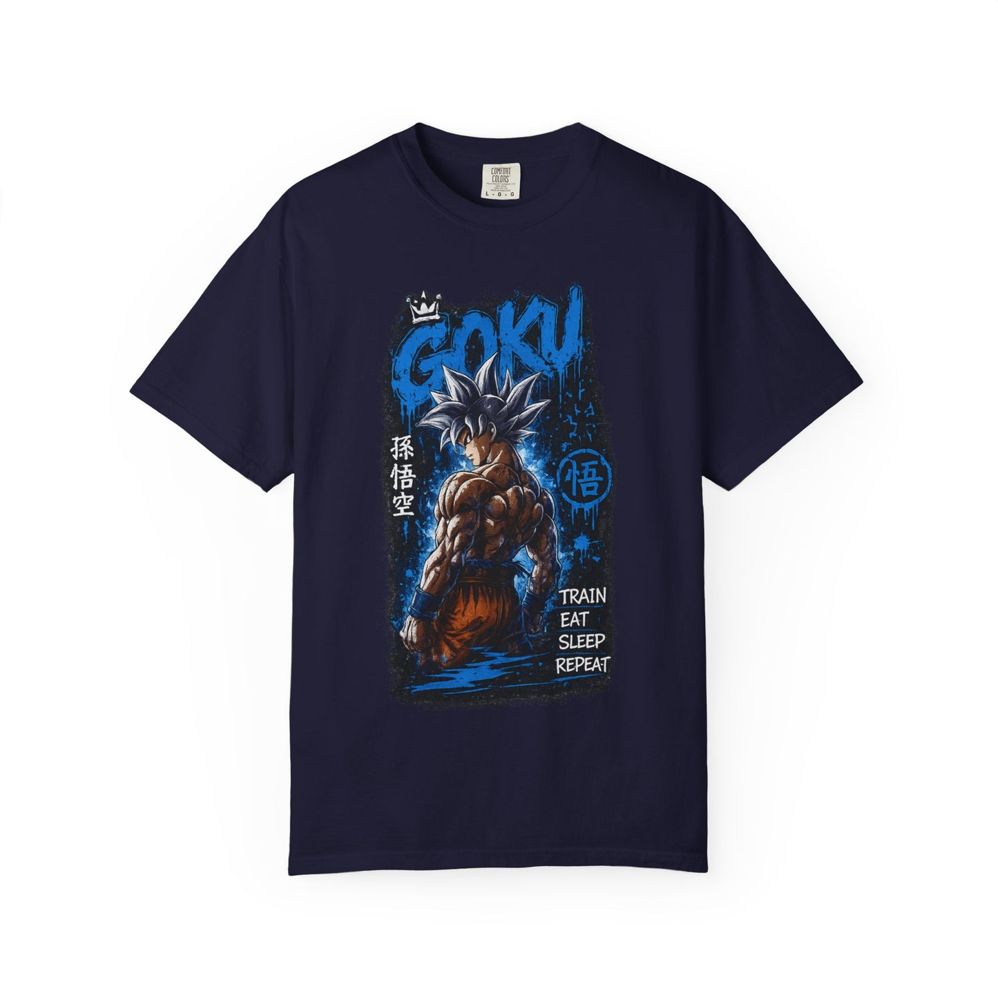 Goku Graphic T-Shirt — "Train Eat Sleep Repeat" Anime Tee