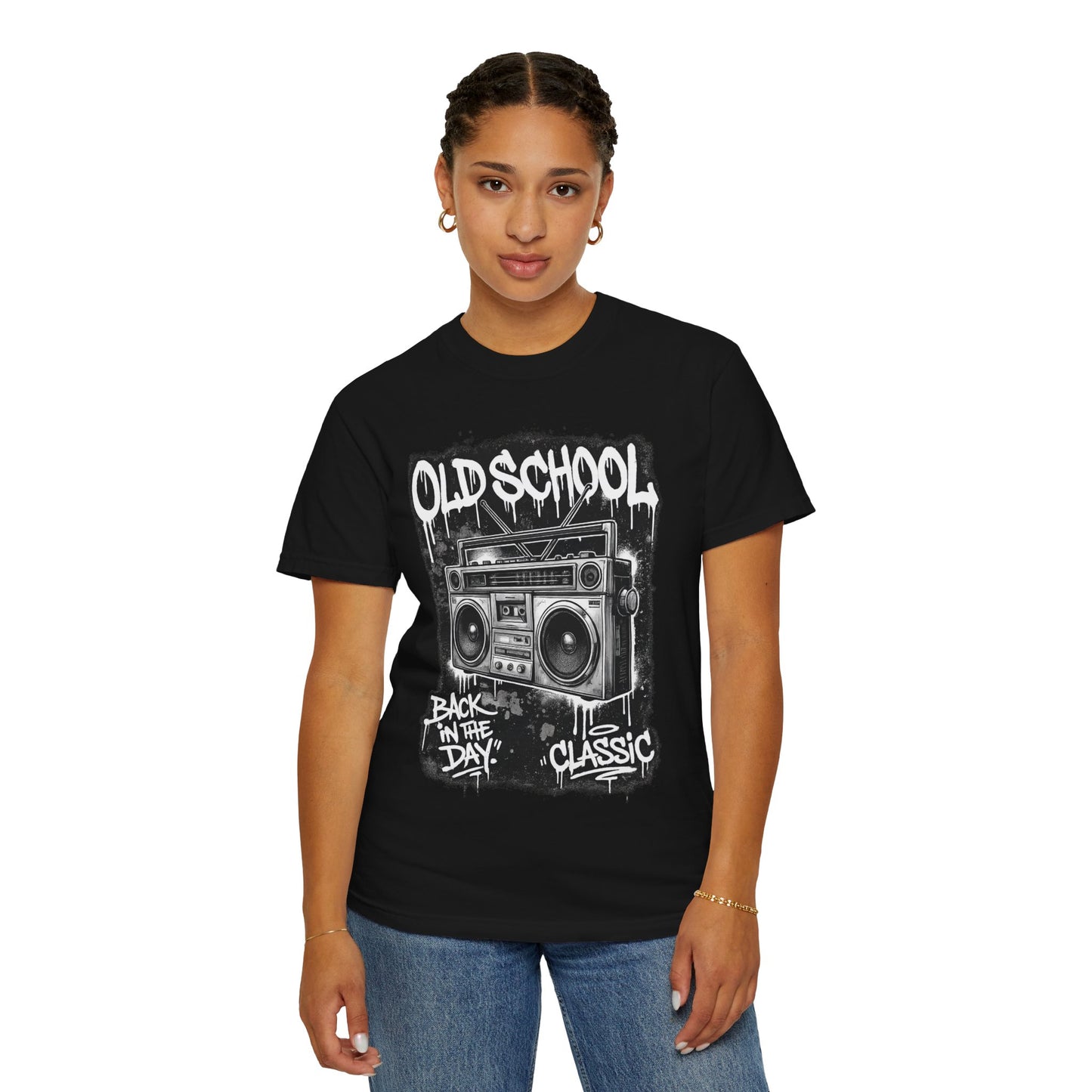 Old School Boombox T-Shirt — "Back in the Day" Vintage Hip Hop Graphic Tee