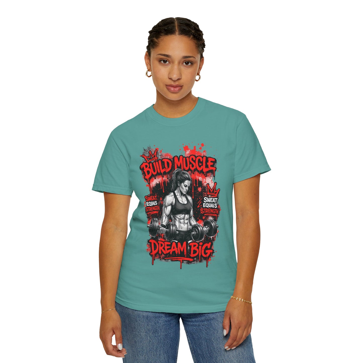 Build Muscle Dream Big T-Shirt — Fitness Motivation Gym Tee