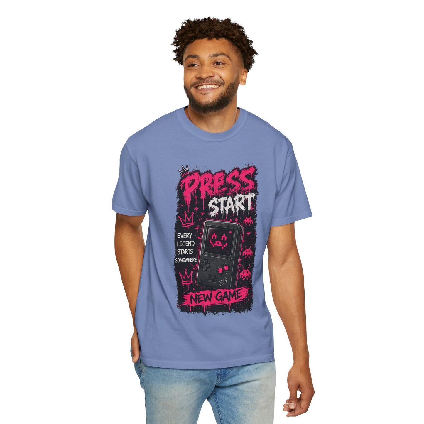 Press Start New Game T-Shirt — Retro Gamer Graphic Tee