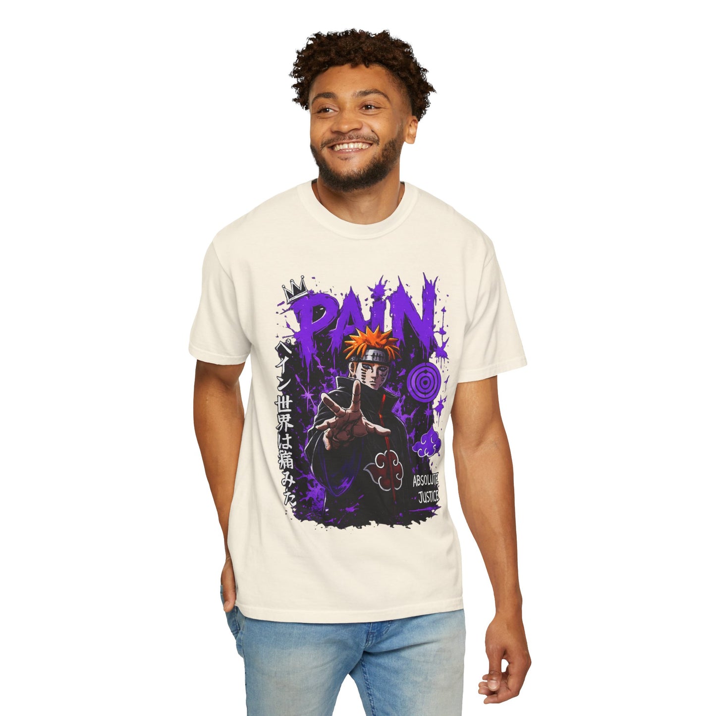 Anime Pain Graphic T-Shirt — 'Pain' & Akatsuki Design with Japanese Text
