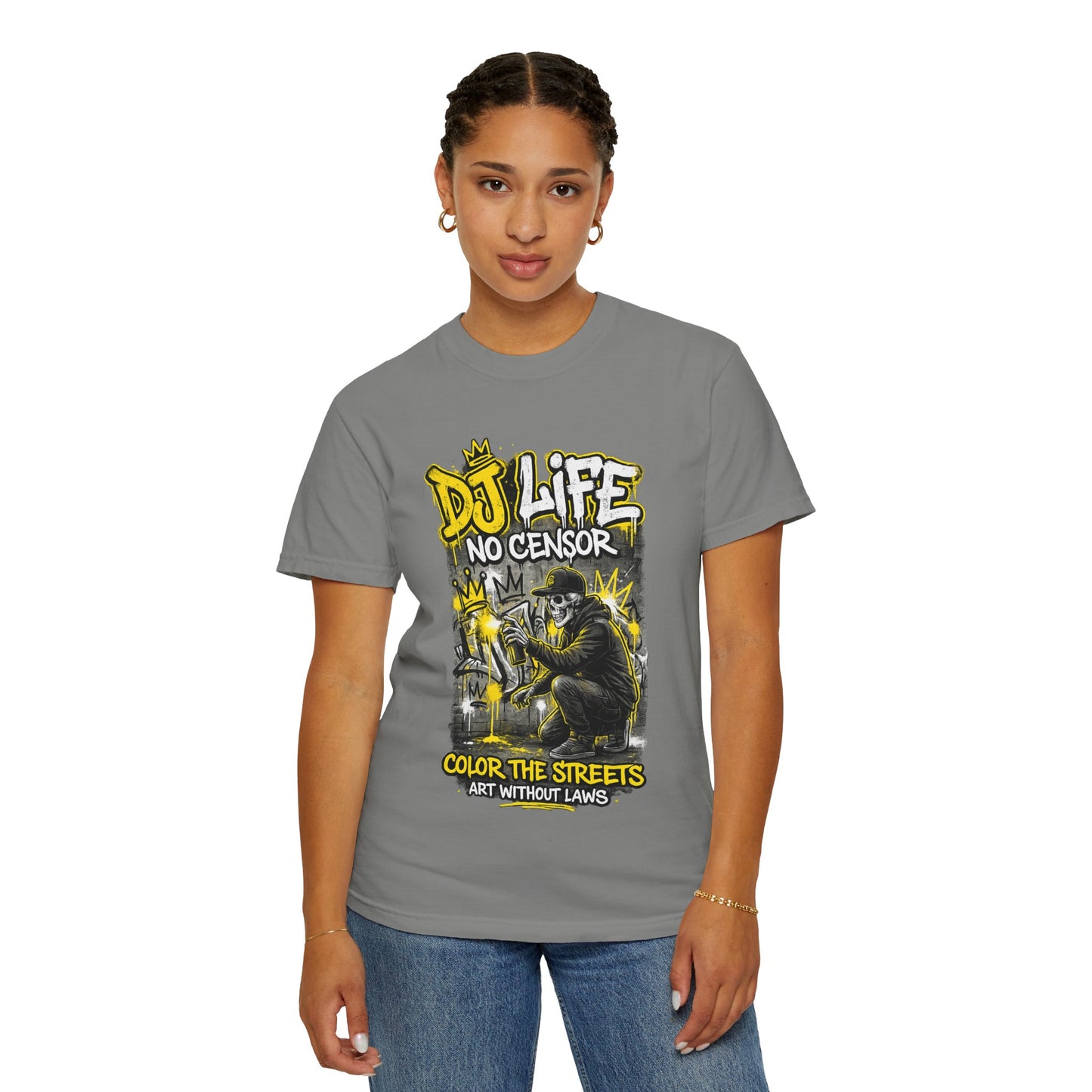 DJ Life No Censor Graphic T-Shirt — Street Art Gorilla "Color the Streets" Tee