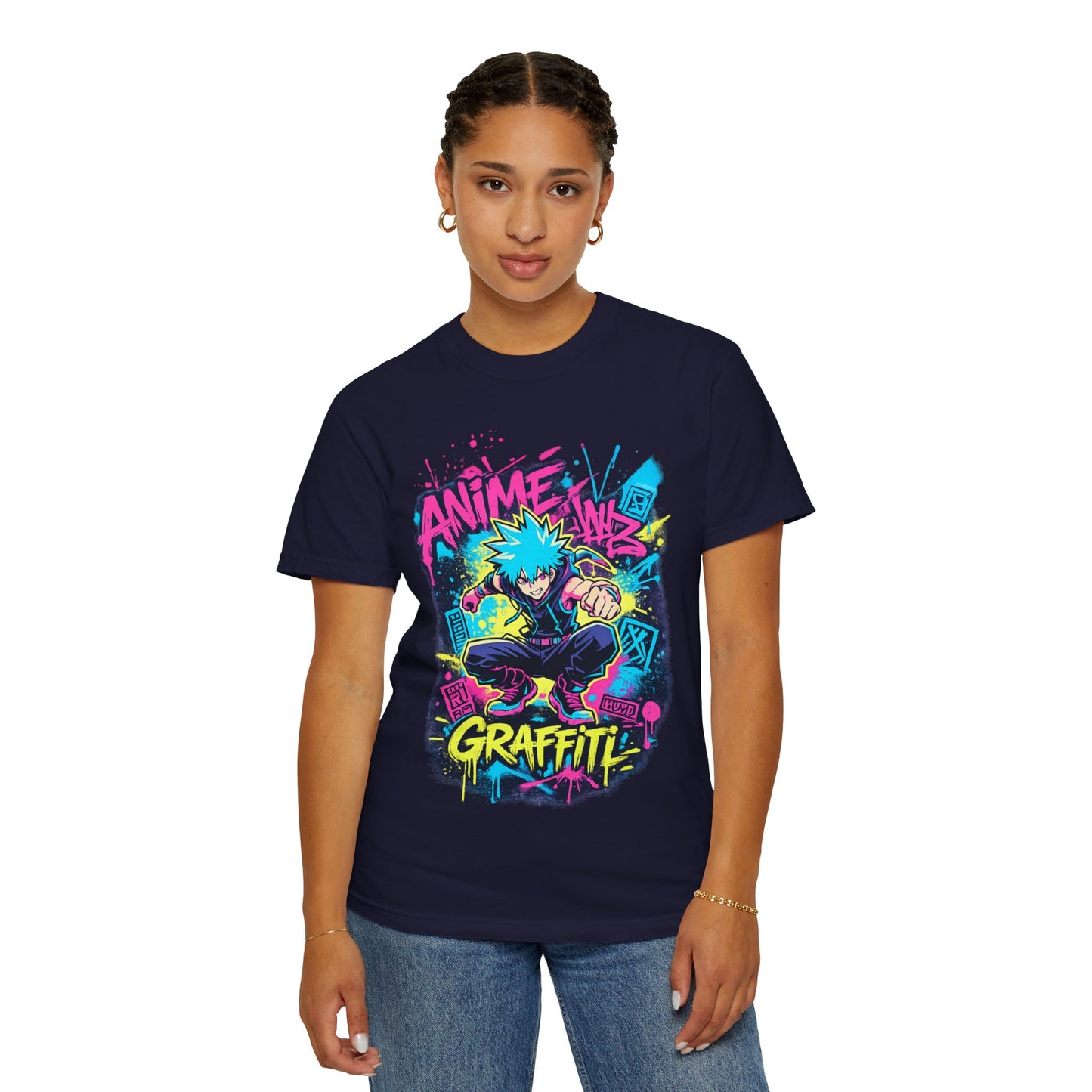 Anime Graffiti T-Shirt — Neon Street Art Skate Anime Design