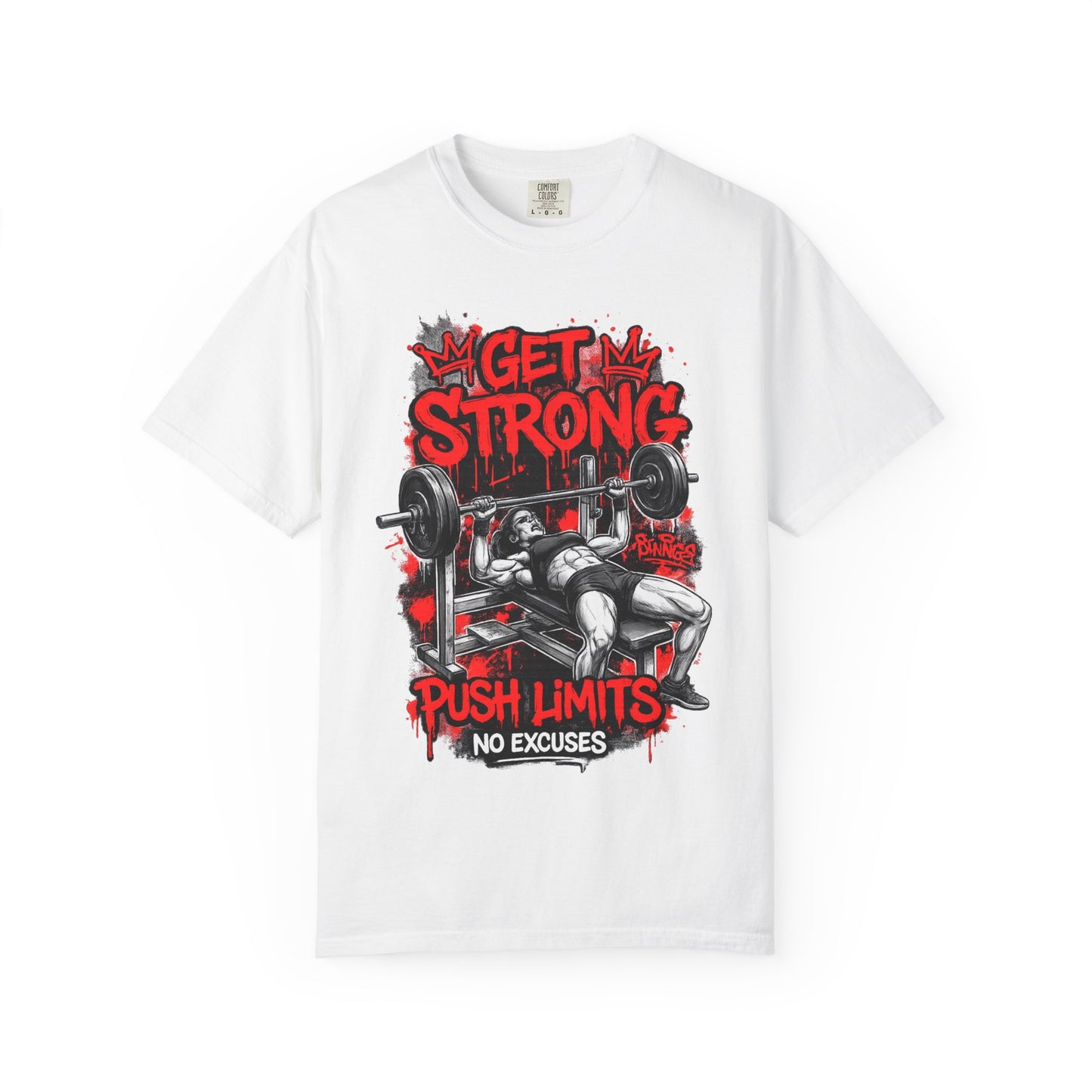 Get Strong Bench Press T-Shirt — Push Limits, No Excuses Gym Tee