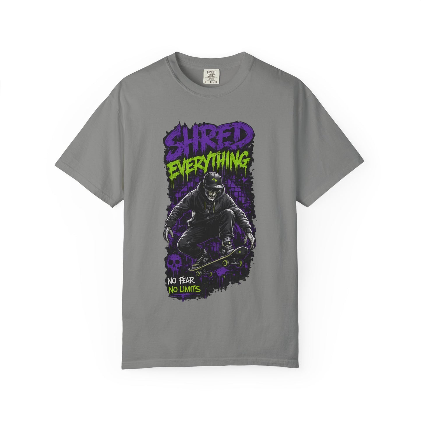 Shred Everything Skateboard T-Shirt — No Fear, No Limits Graphic Tee