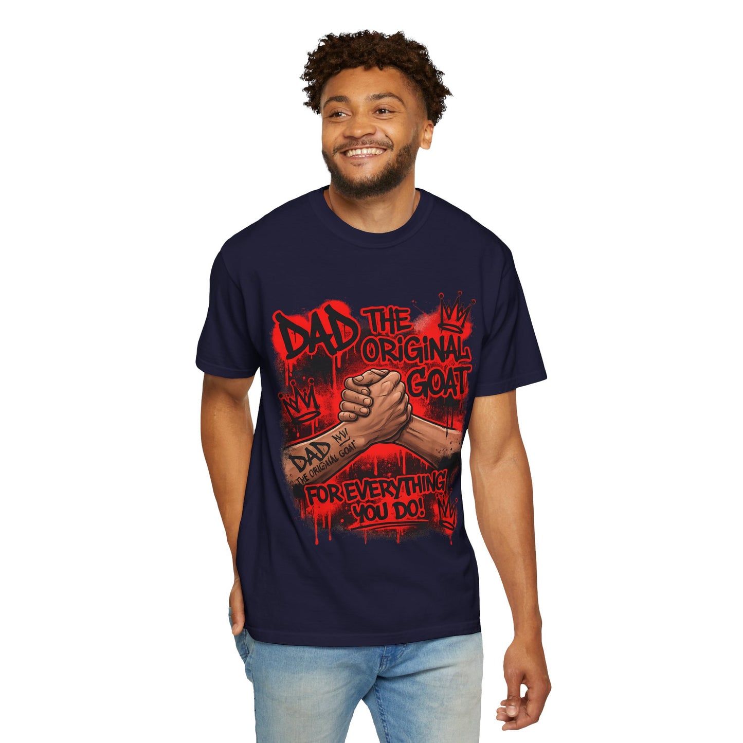 The Original GOAT Dad T-Shirt | Arm Wrestle Graphic Fathers Day Shirt