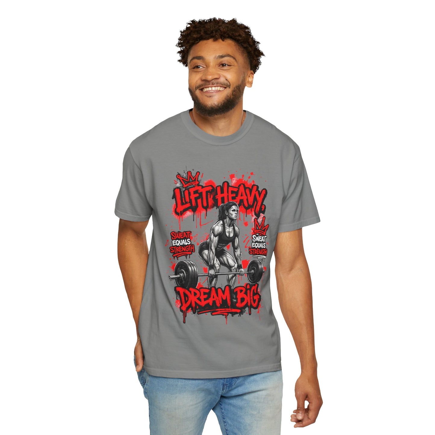 Lift Heavy Dream Big T-shirt | Female Deadlift Weightlifting Design