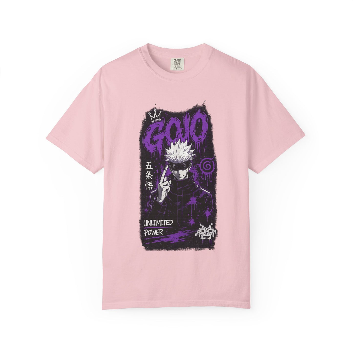 Anime Graphic T-Shirt — "Gojo Unlimited Power" White Tee