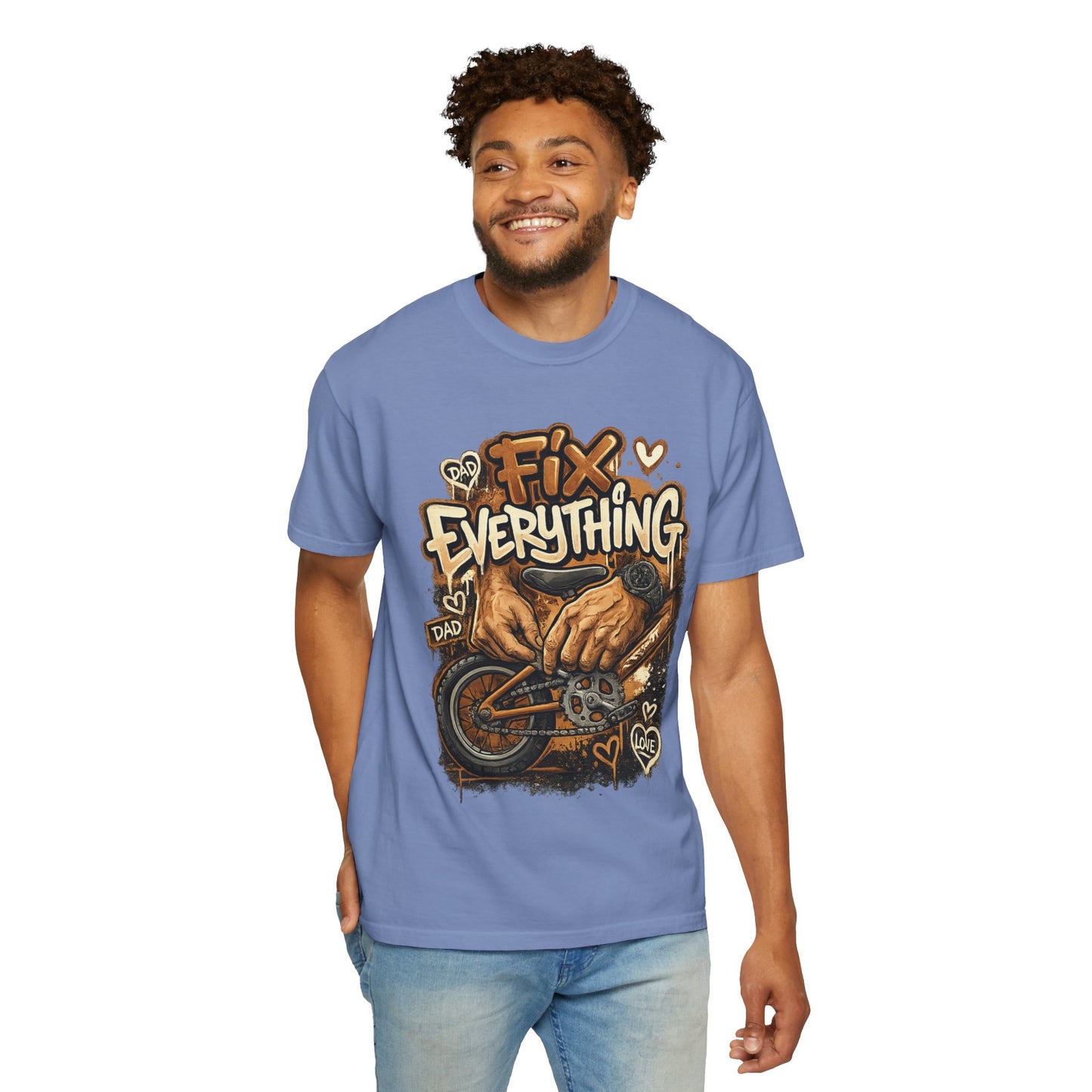Fix Everything hands repairing bicycle T-Shirt | mechanic repair art