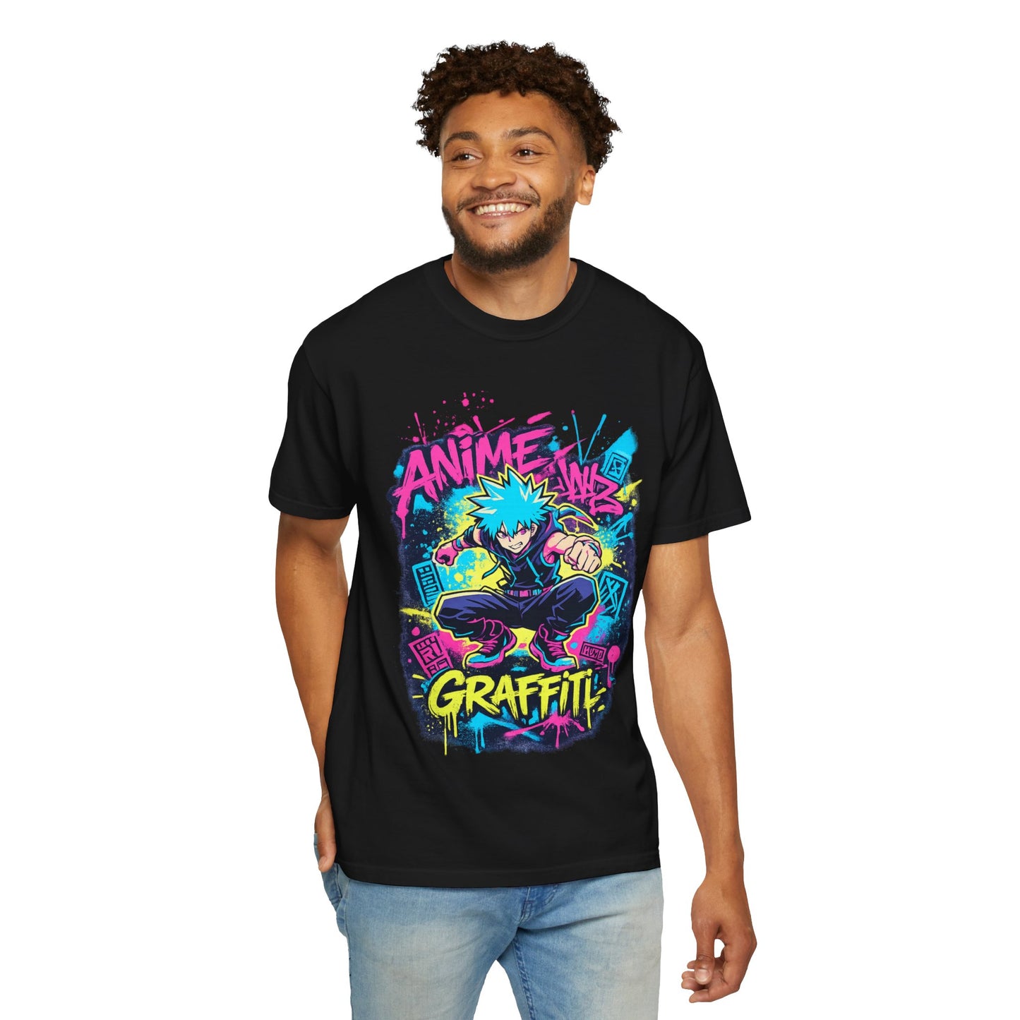 Anime Graffiti T-Shirt — Neon Street Art Skate Anime Design
