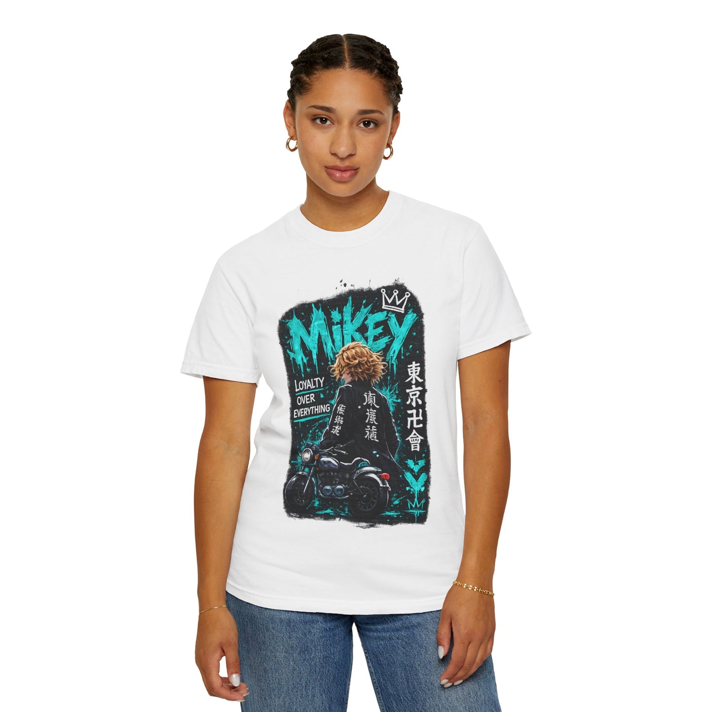 Mikey Motorcycle Graphic T-Shirt — "Loyalty Over Everything" Anime Streetwear