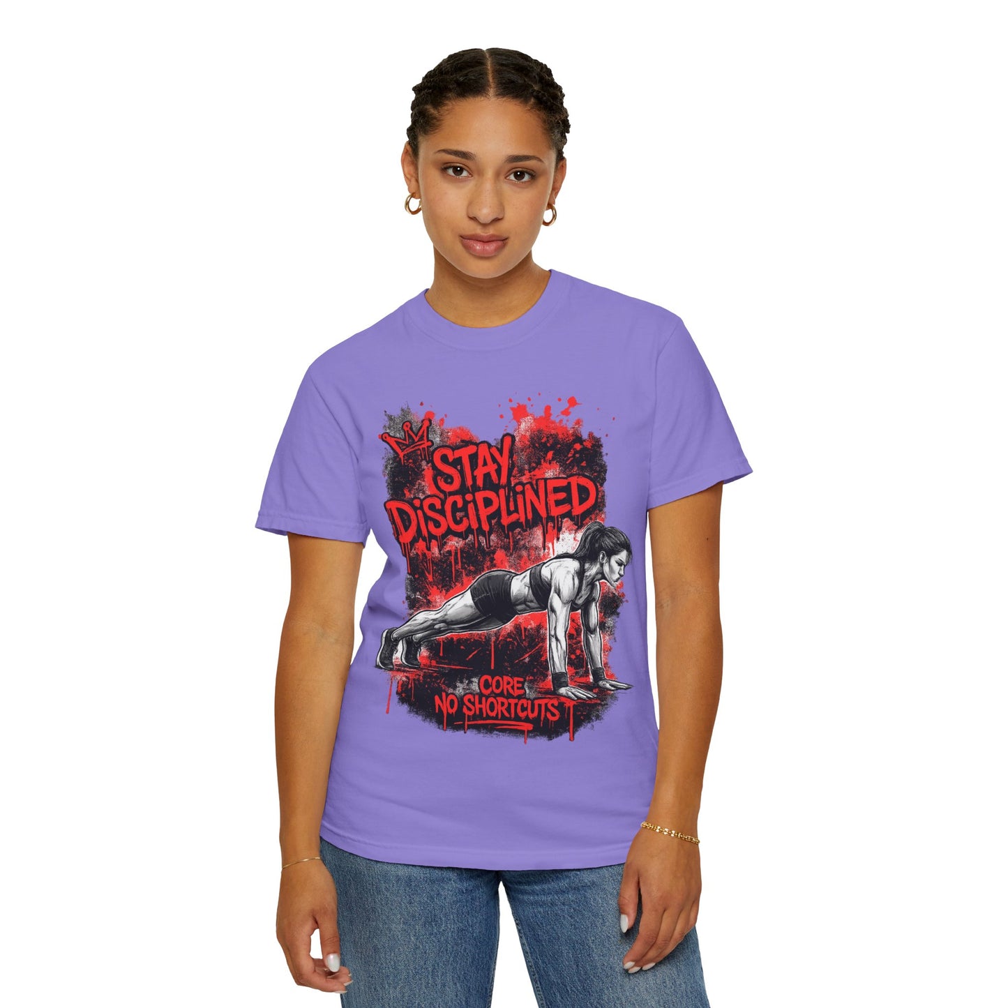Stay Disciplined Workout T-Shirt — Core No Shortcuts Fitness Tee