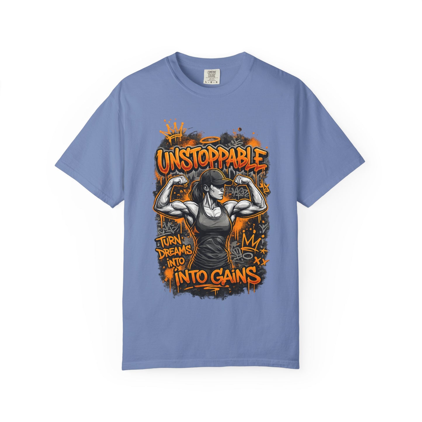 Unstoppable Musclewoman Graphic Tee | Turn Dreams Into Gains T-shirt