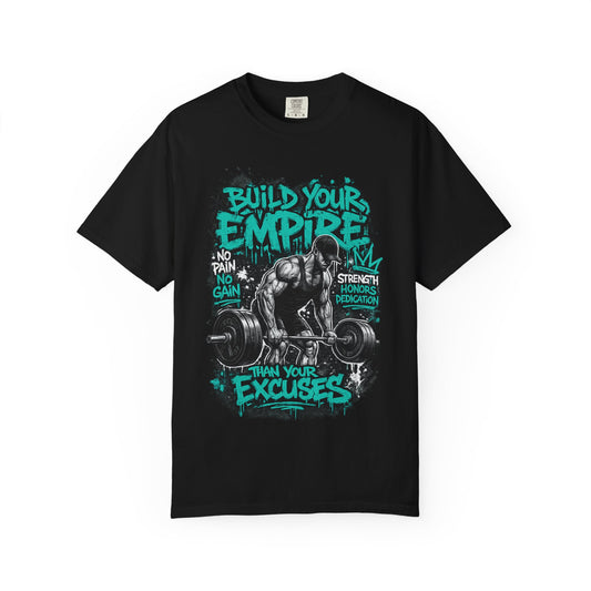 Build Your Empire Deadlift Graphic T-Shirt | Motivational Gym Workout Shirt