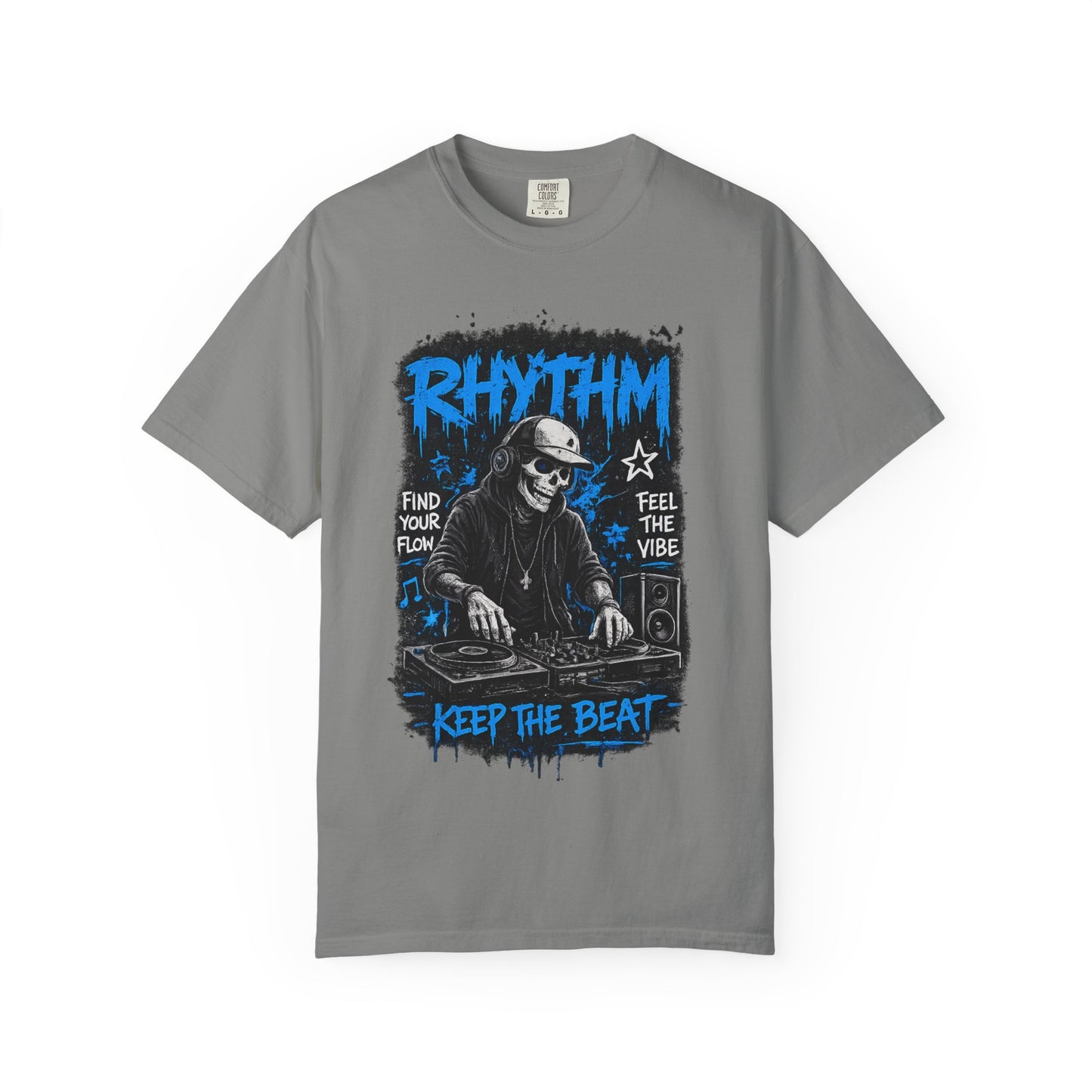 Rhythm DJ Skull Keep The Beat T-Shirt | Music Graphic Tee