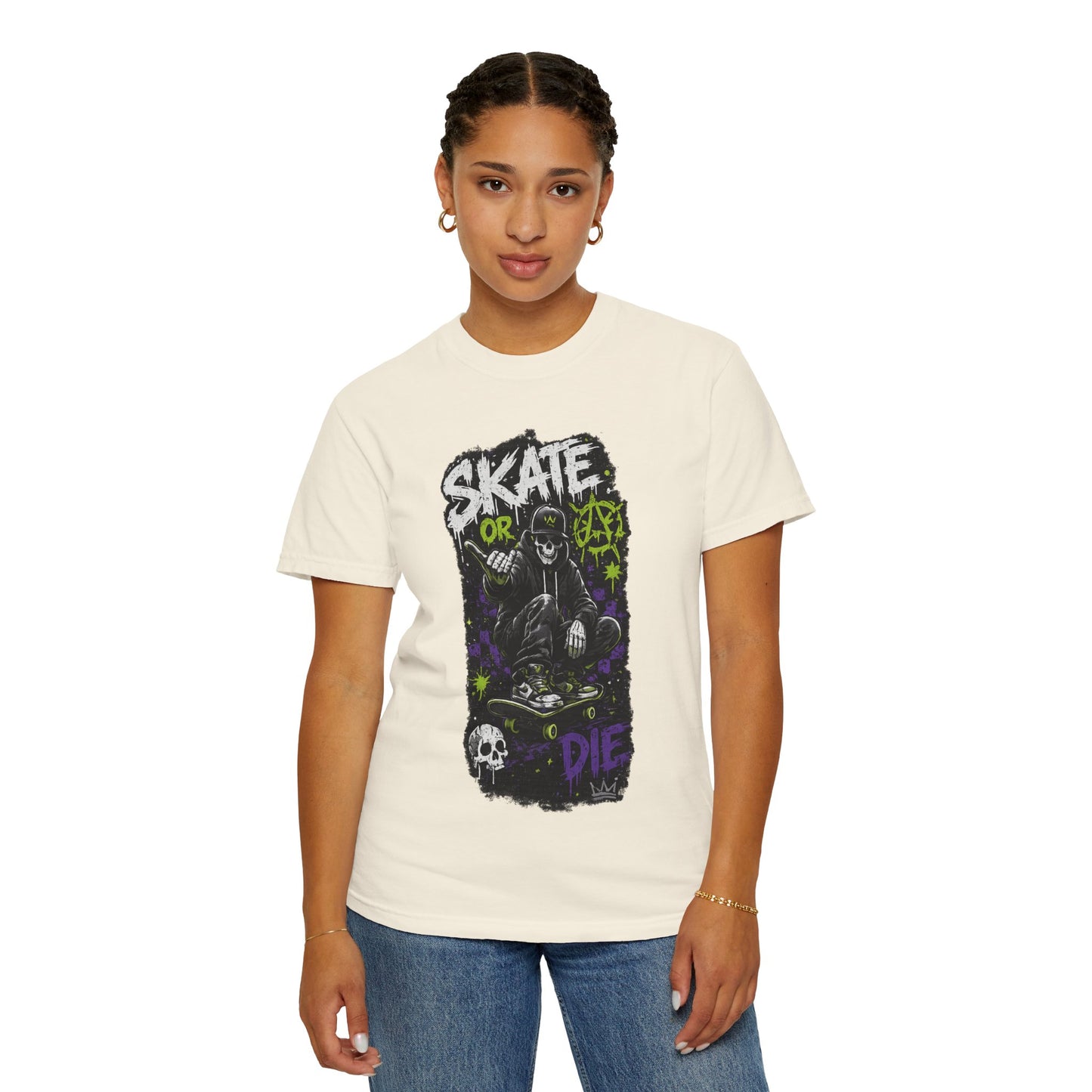 Skate or Die Graphic T‑Shirt — Grim Reaper Skateboard Tee