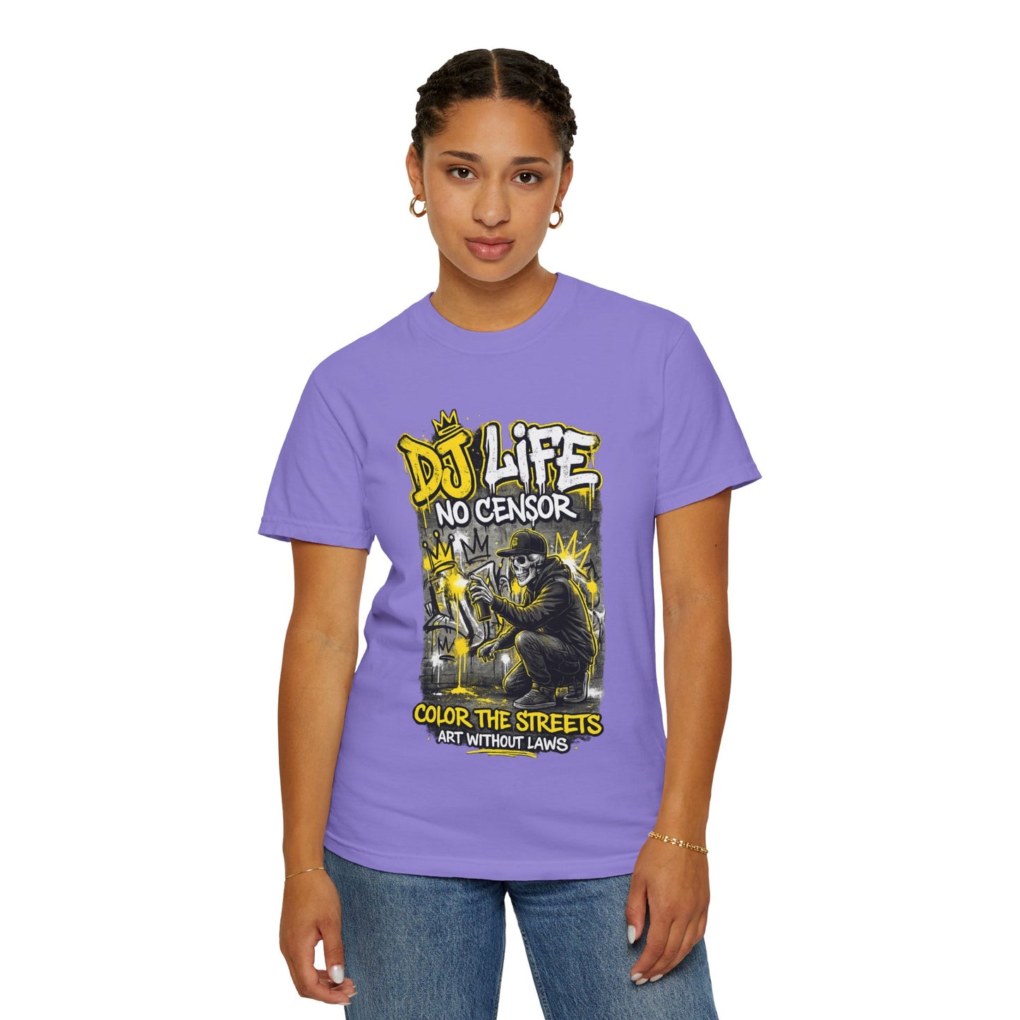 DJ Life No Censor Graphic T-Shirt — Street Art Gorilla "Color the Streets" Tee