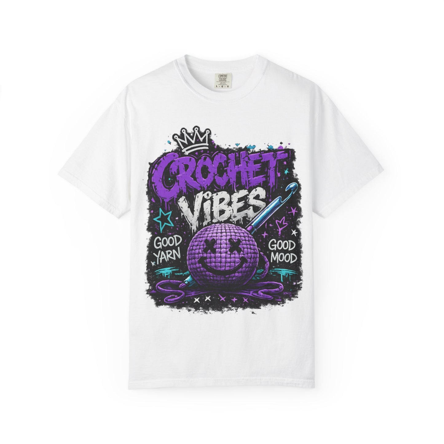 Crochet Vibes T-Shirt — 'Good Yarn, Good Mood' Graphic Tee