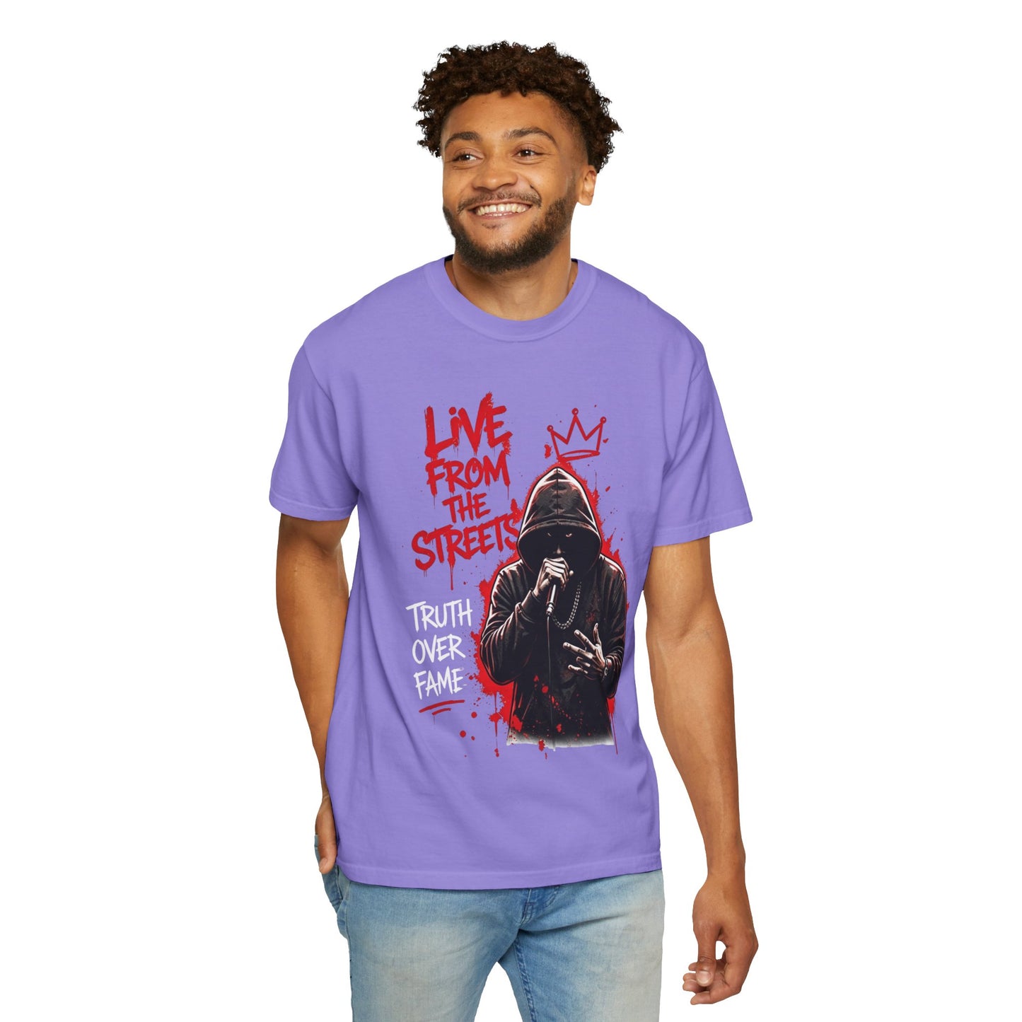 Live From The Streets Graphic T-Shirt — Hoodie Shadow Rapper Design