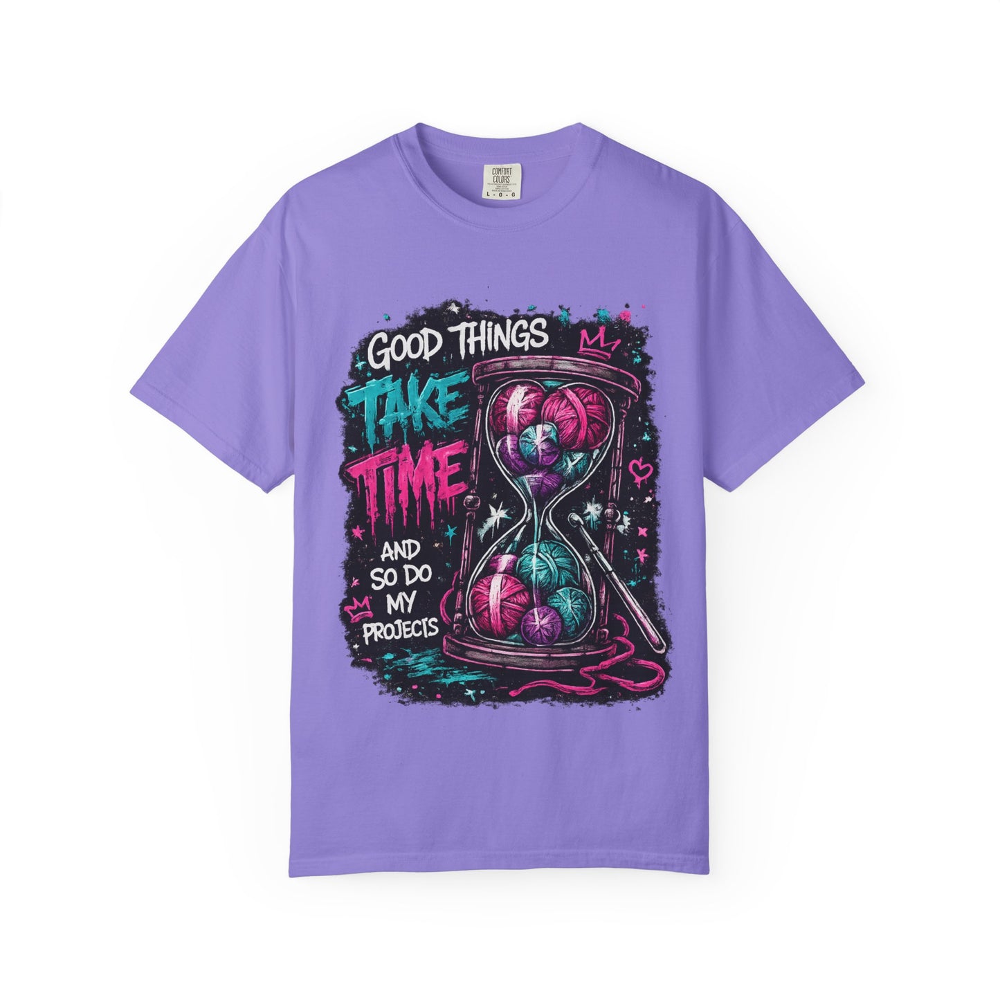 Motivational Hourglass T-Shirt — "Good Things Take Time" Graphic Tee