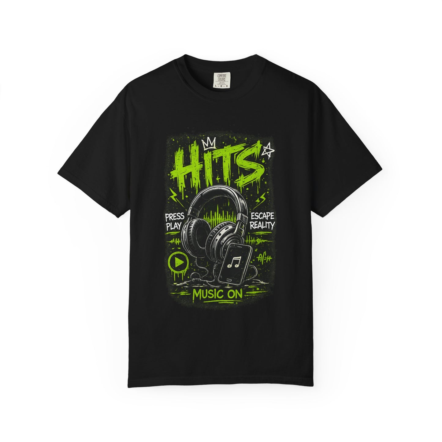 Hits Headphones Graphic T-Shirt — Music On Streetwear Tee