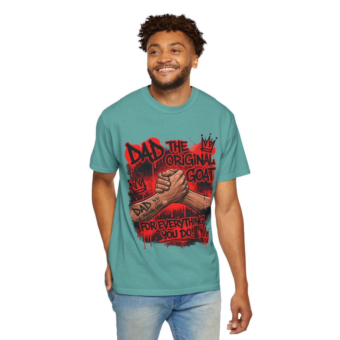 The Original GOAT Dad T-Shirt | Arm Wrestle Graphic Fathers Day Shirt